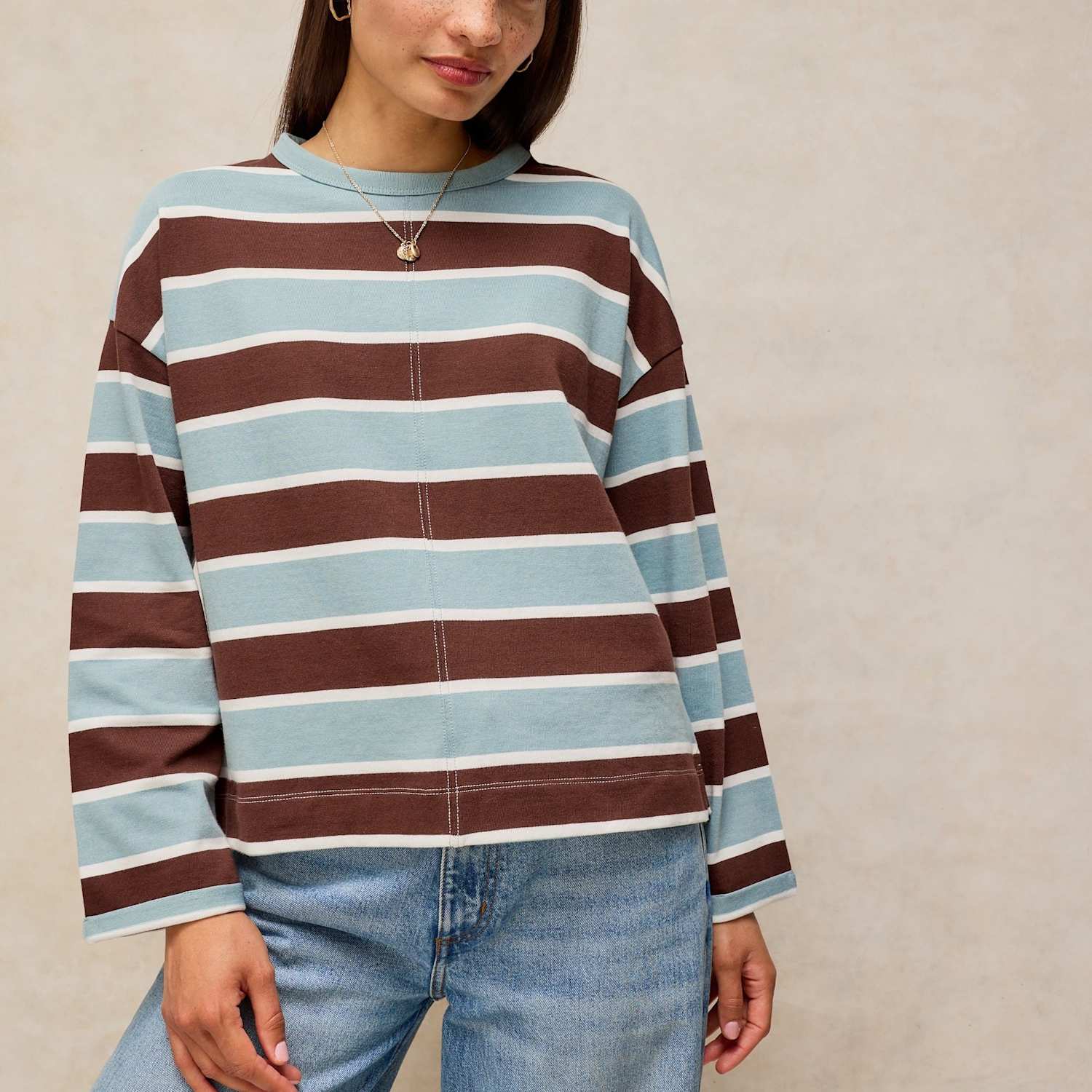 White Stuff Women's Pure Cotton Striped T-Shirt - 18 - Blue Mix - Available at M&S