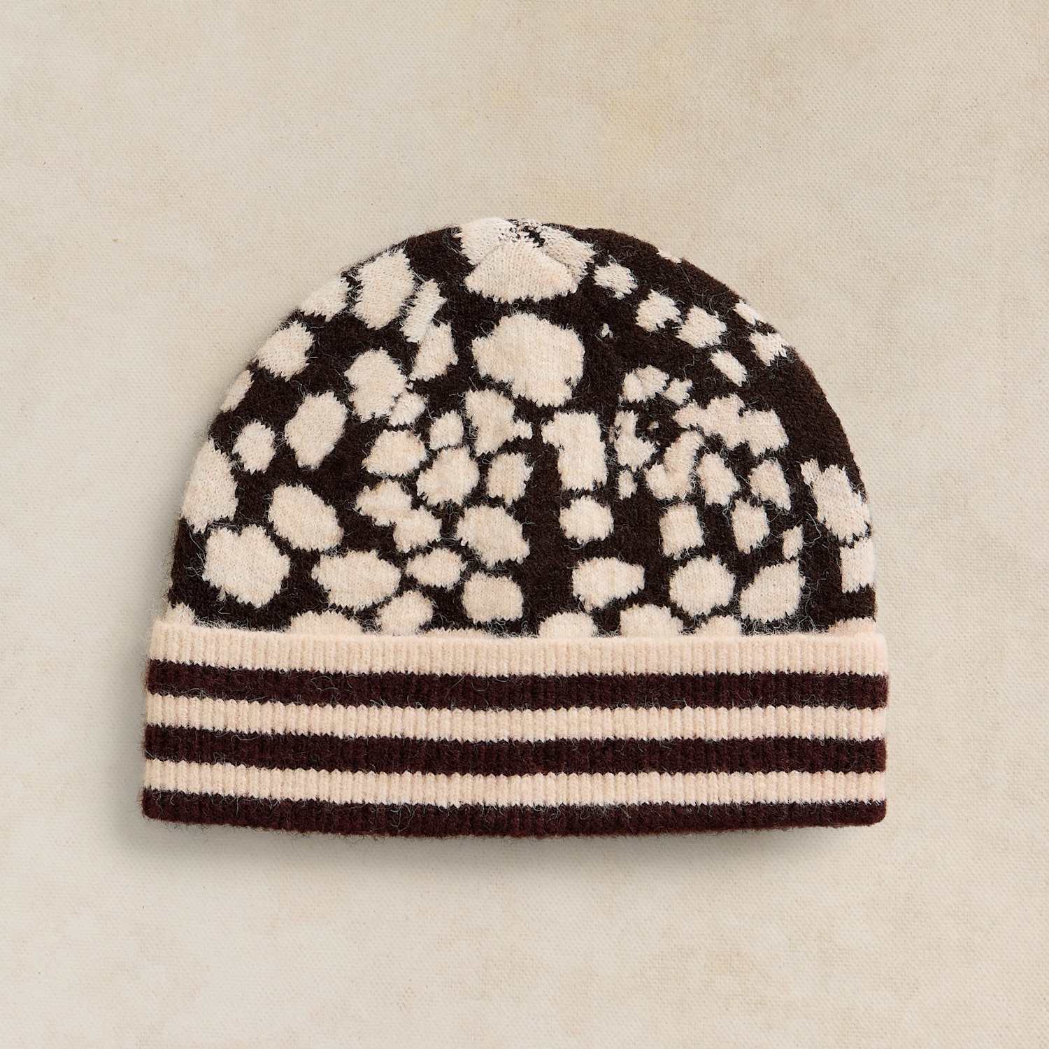 White Stuff Women's Jacquard Animal Beanie Hat - Brown Mix - Available at M&S