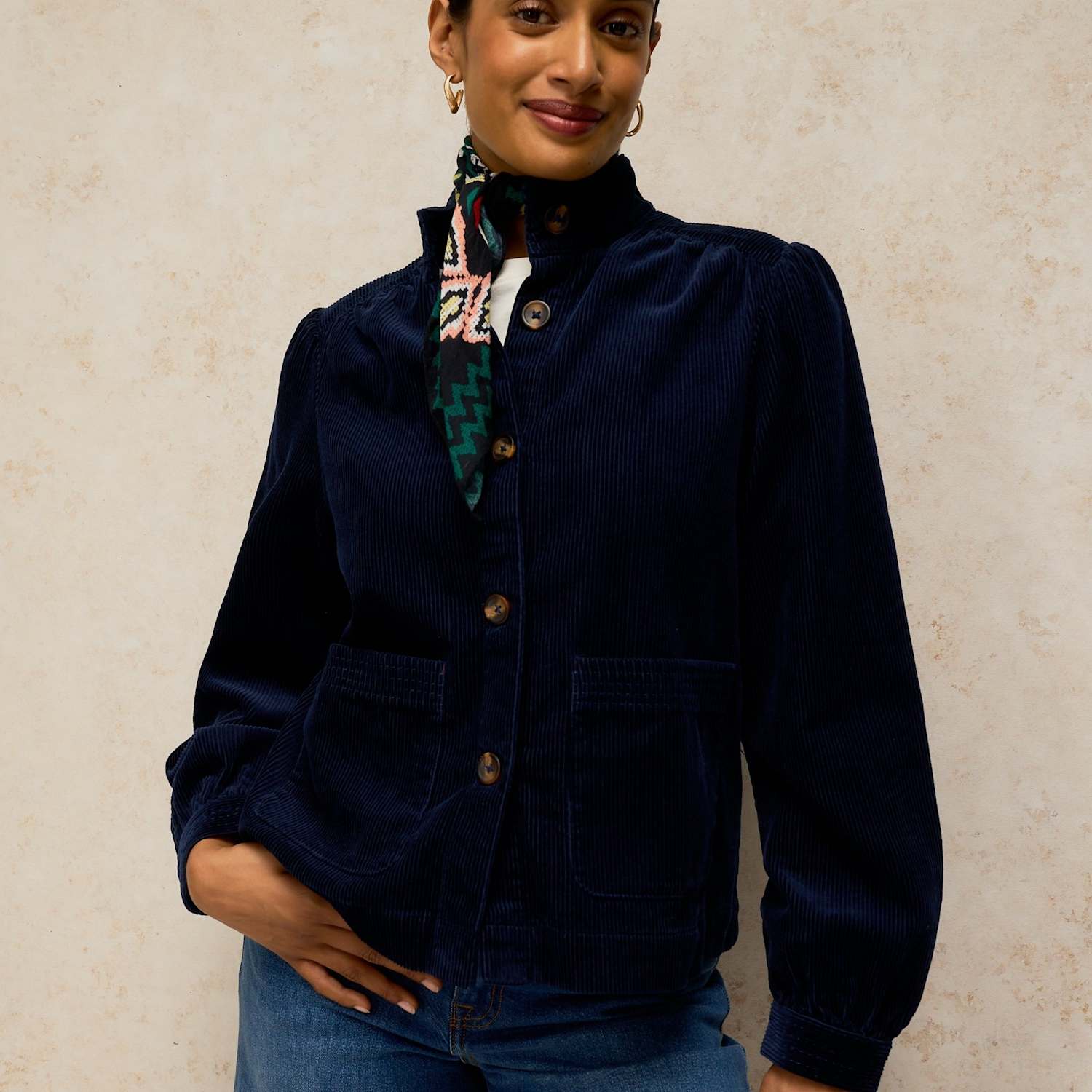 White Stuff Women's Cotton Cord Jacket - 10 - Dark Navy - Available at M&S