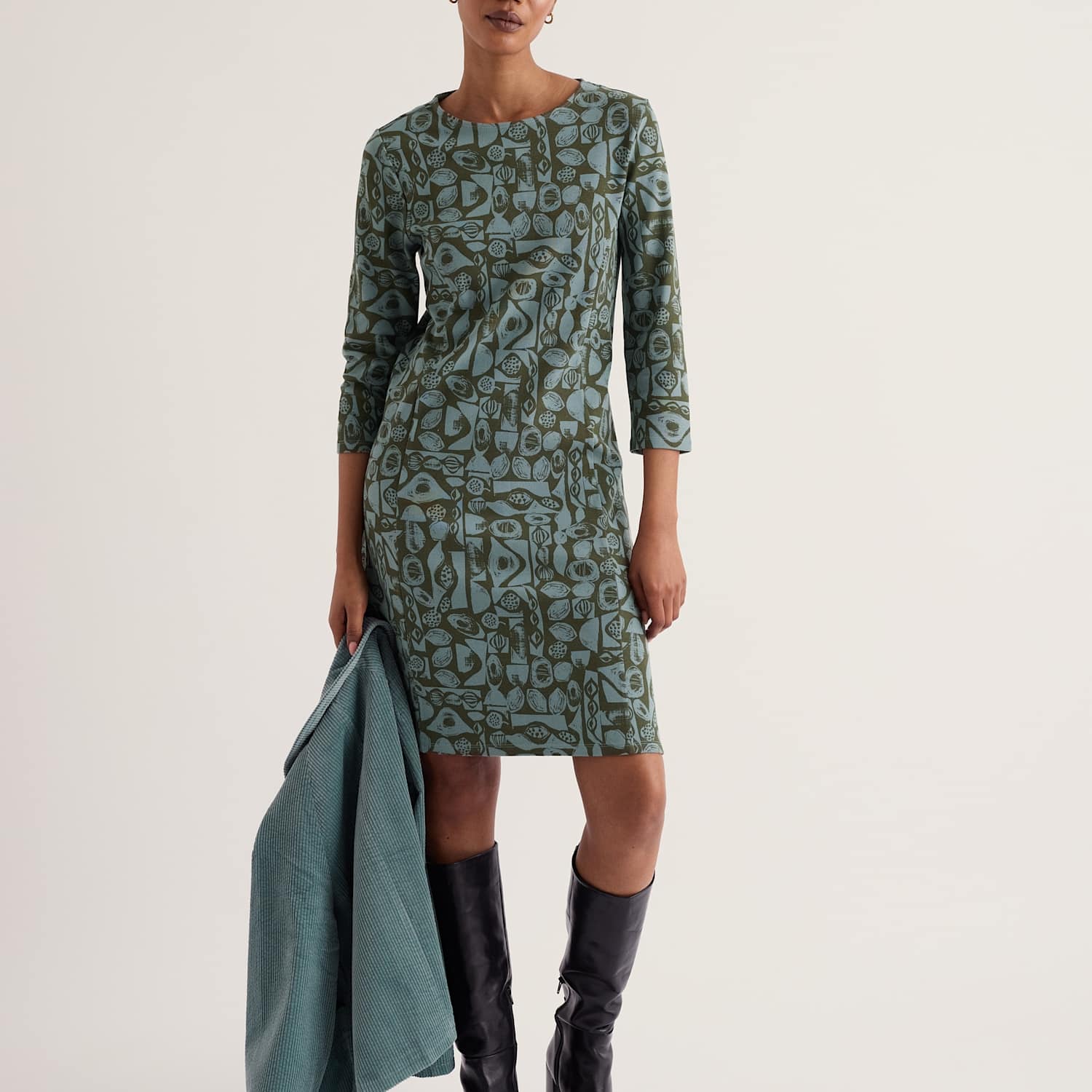 Seasalt Cornwall Women's Cotton Rich Jersey Shift Dress - 14 - Grey Mix - Available at M&S