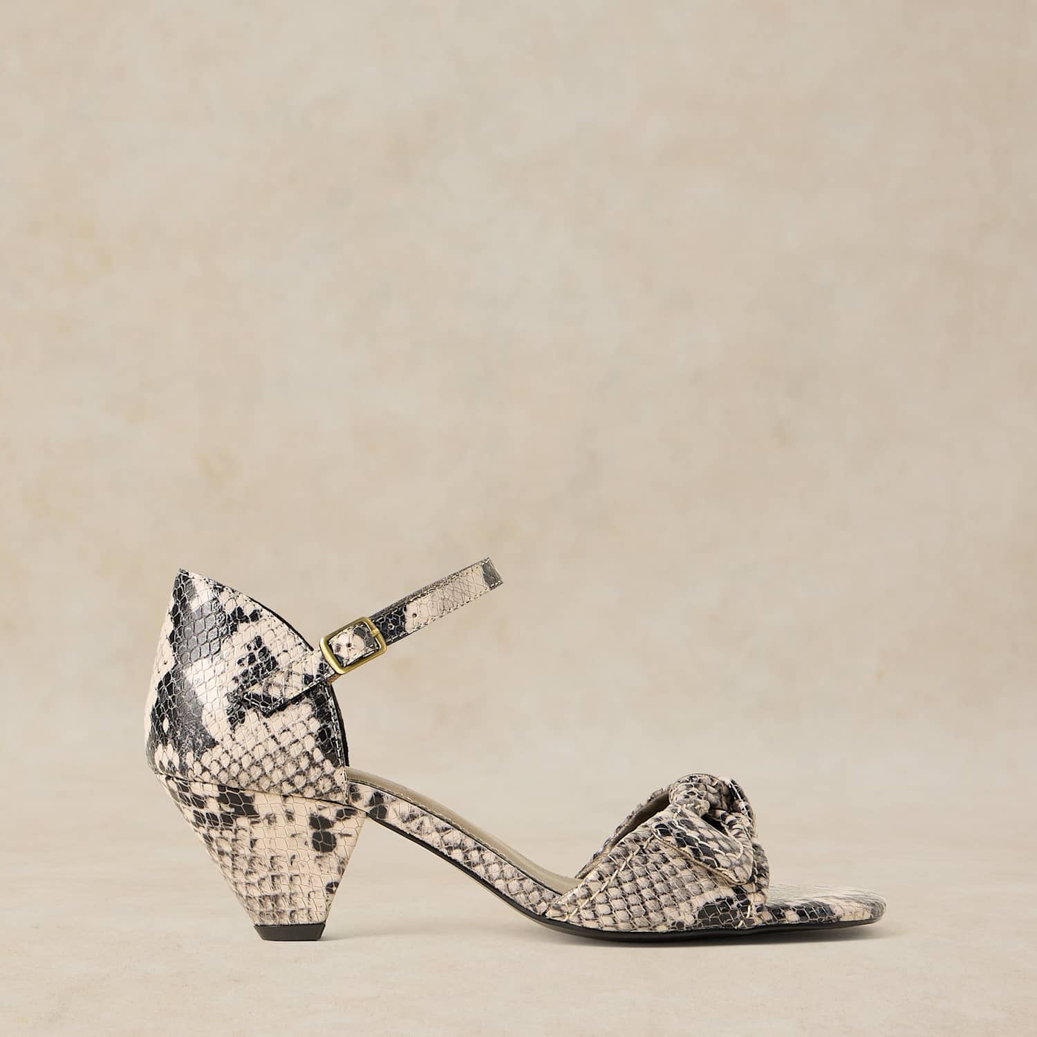 White Stuff Women's Darla Leather Buckle Low Heel Sandals - 6 - Natural Mix - Available at M&S