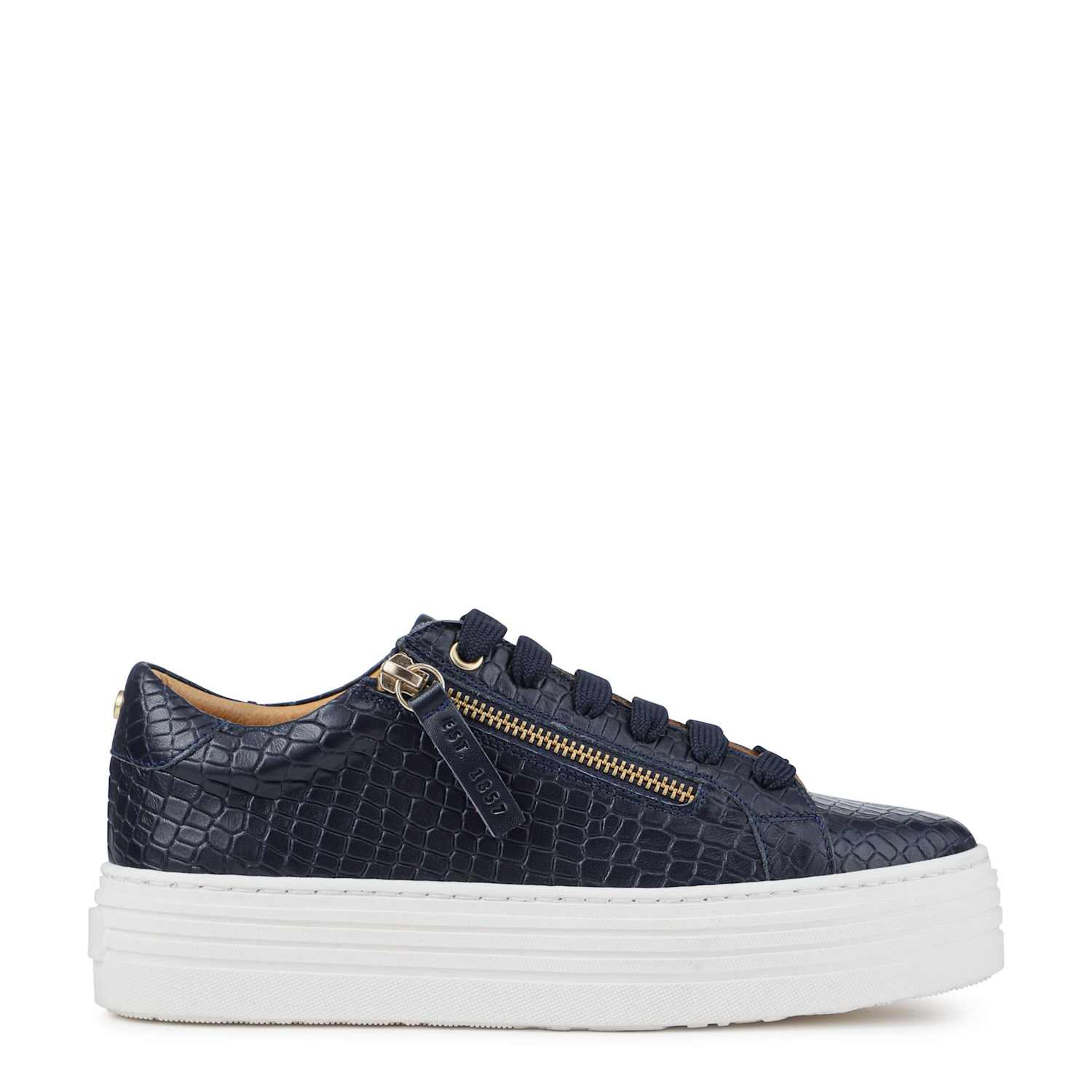 Jones Bootmaker Women's Leather Chunky Platform Trainers - 7 - Black - Available at M&S