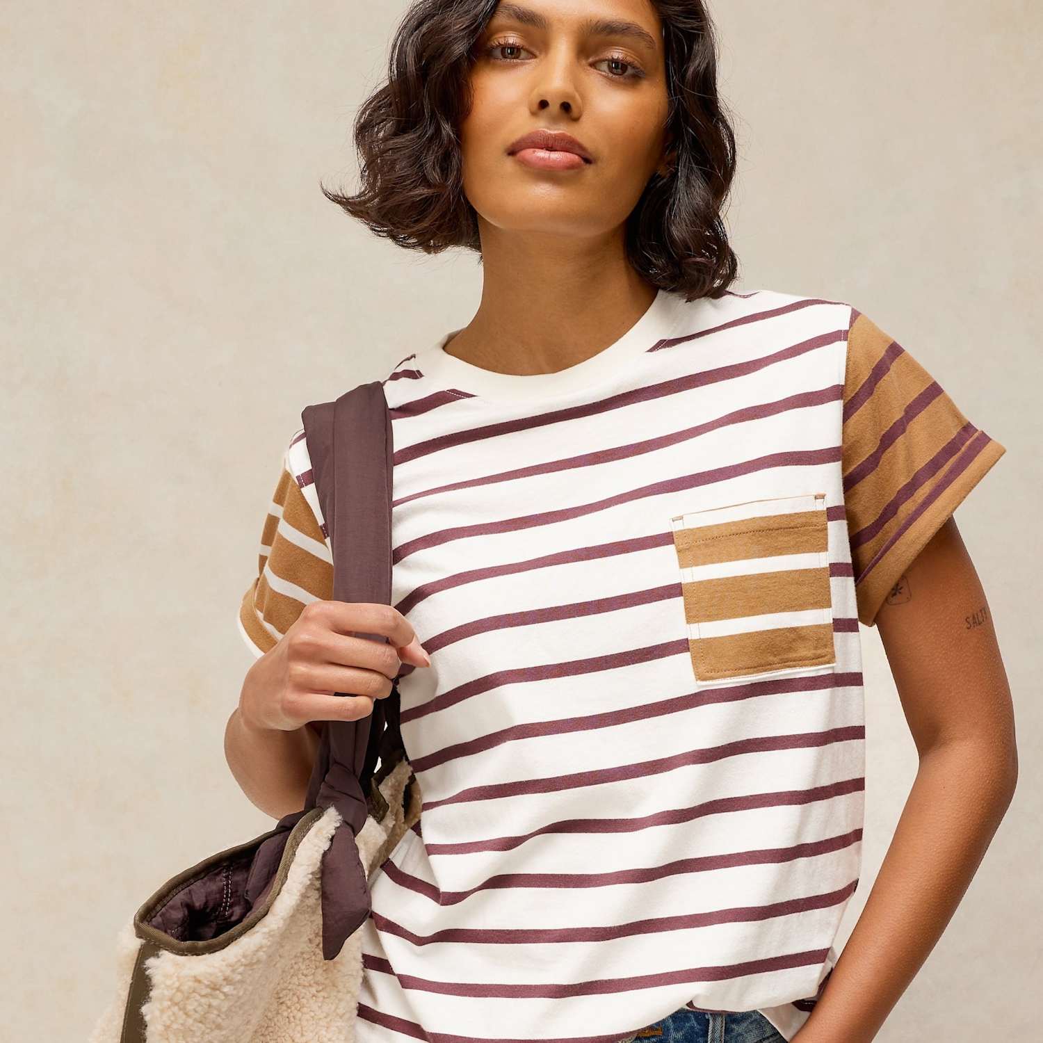 White Stuff Women's Pure Cotton Striped Crew Neck T-Shirt - 12 - White Mix - Available at M&S