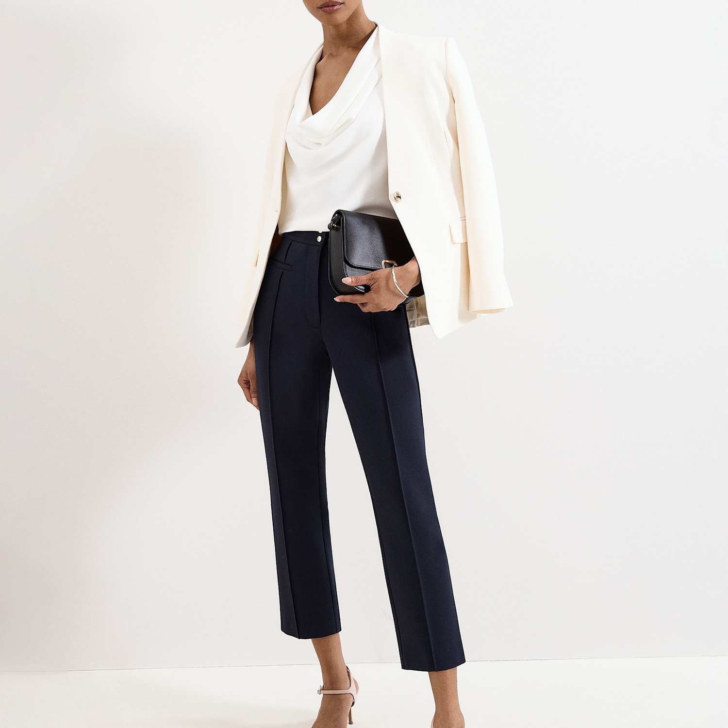 Phase Eight Women's Ponte Skinny Ankle Grazer Trousers - 16 - Navy - Available at M&S