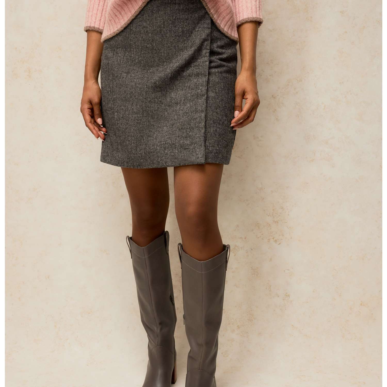 White Stuff Women's Tweed Midi Wrap Skirt - Large - Grey Mix - Available at M&S