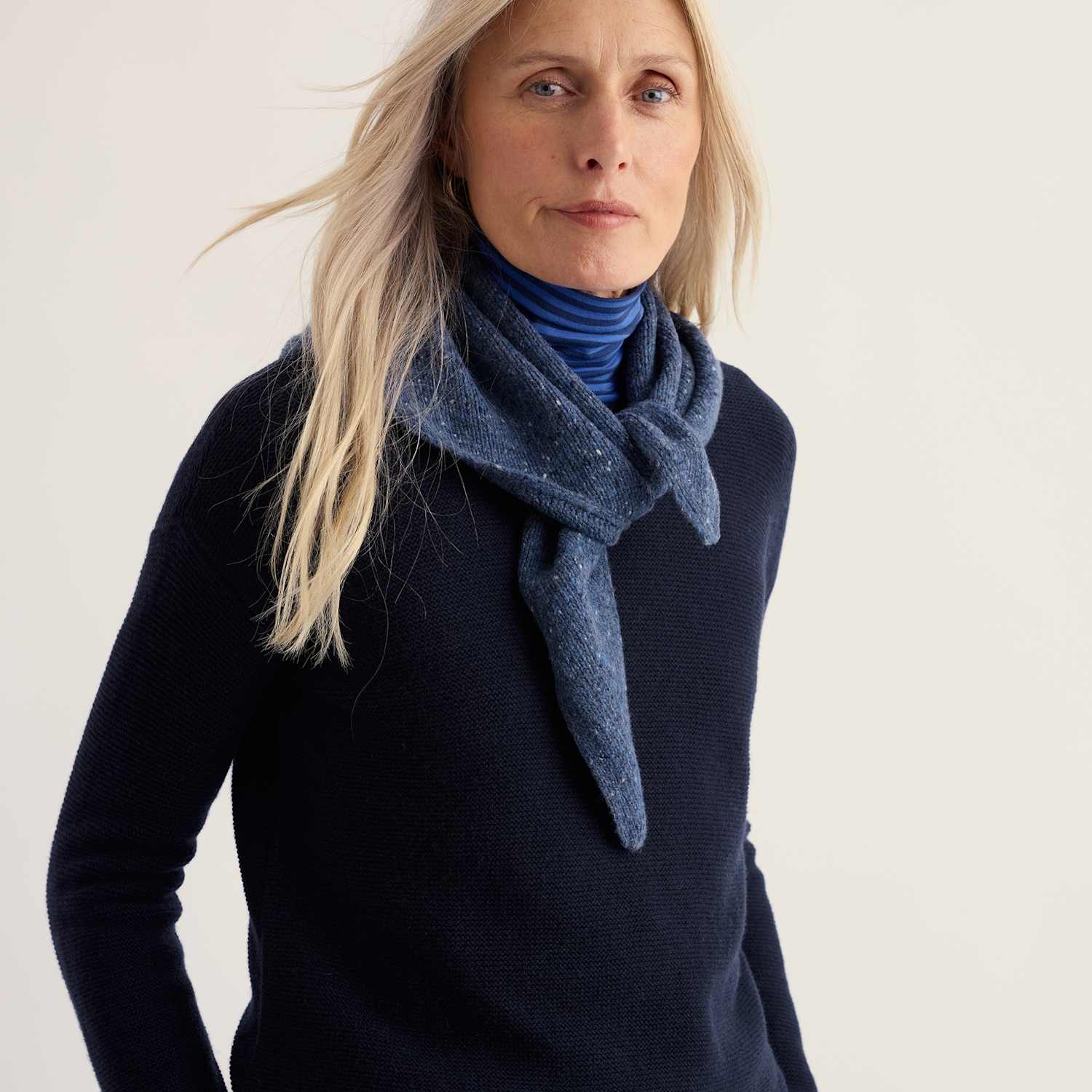 Seasalt Cornwall Women's Wool Rich Scarf - Blue Mix - Available at M&S