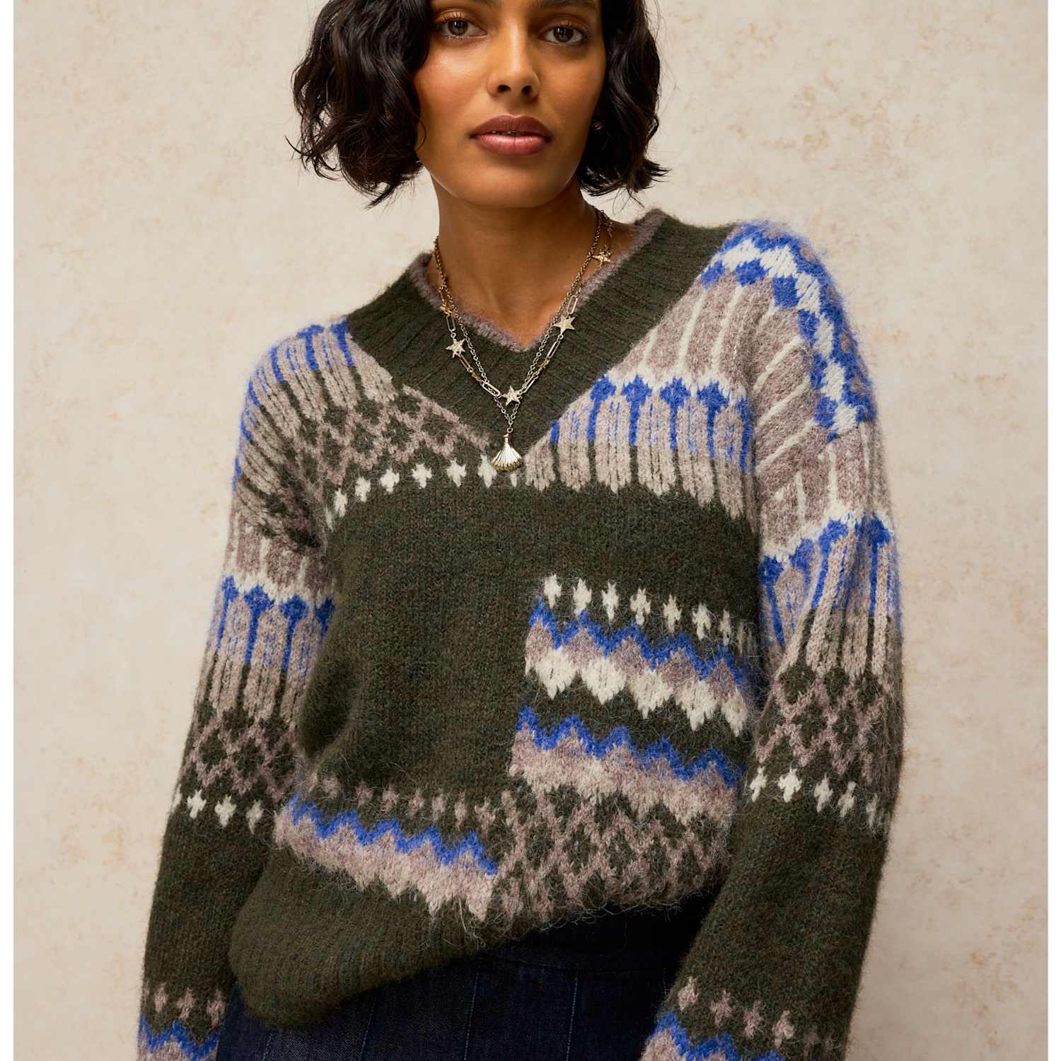 White Stuff Women's Kelly Fluffy Jumper with Wool - 14 - Green Mix - Available at M&S