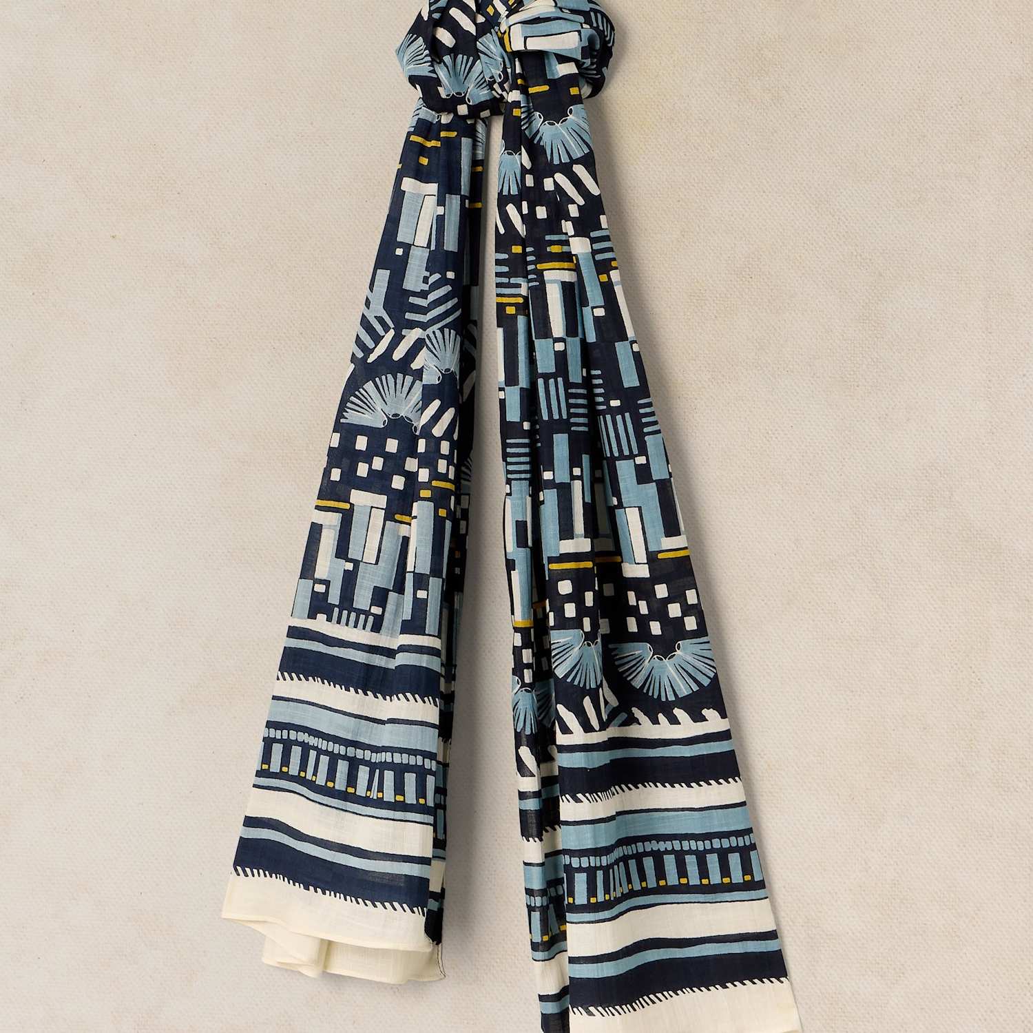 White Stuff Women's Cotton Blend Printed Scarf - Blue Mix - Available at M&S