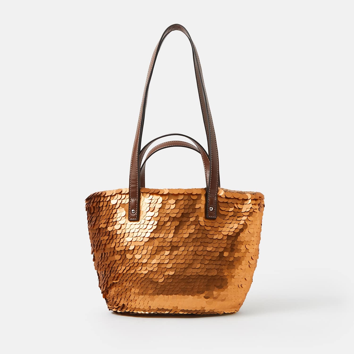 Accessorize Women's Sequin Cross Body Basket Bag - Gold - Available at M&S