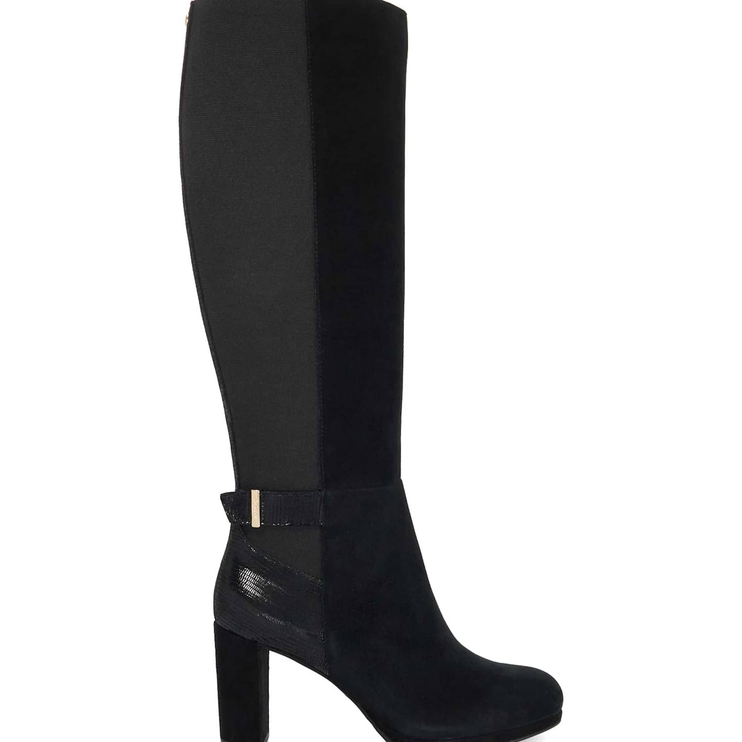 Dune London Women's Suede Knee High Platform Boots - 3 - Black - Available at M&S