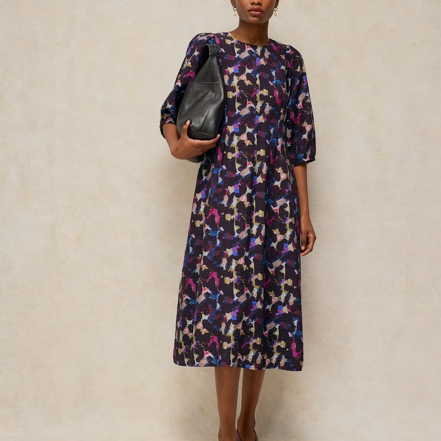 White Stuff Women's Midi Dress - 14 - Pink Mix - Available at M&S