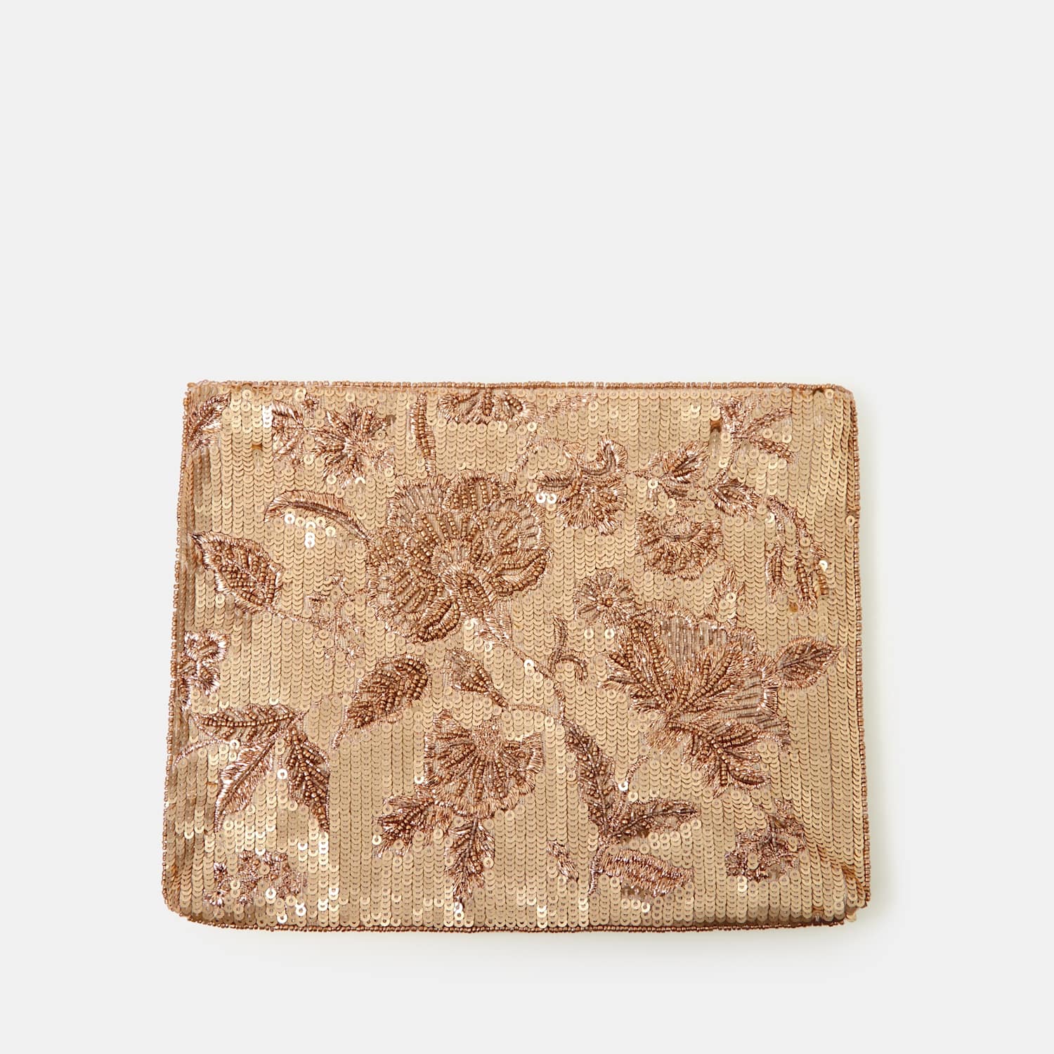 Accessorize Women's Sequin Chain Strap Clutch Bag - Gold - Available at M&S