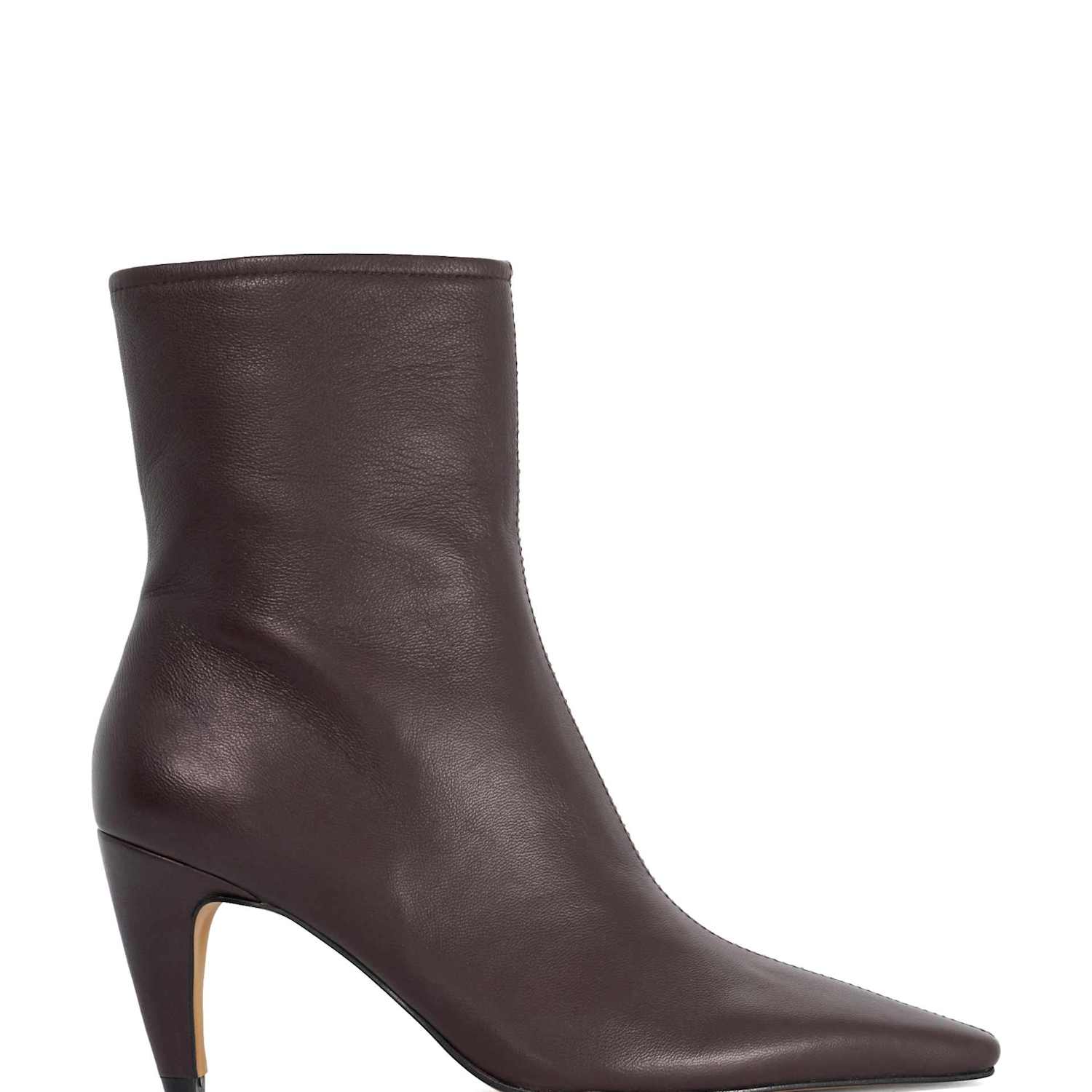 Dune London Women's Leather Stiletto Heel Pointed Ankle Boots - 5 - Burgundy - Available at M&S