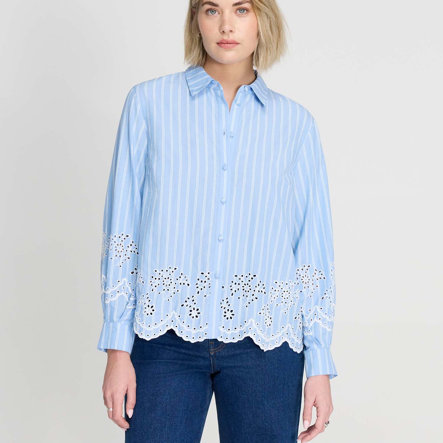 Finery London Women's Pure Cotton Striped Shirt - 16 - Blue Mix - Available at M&S