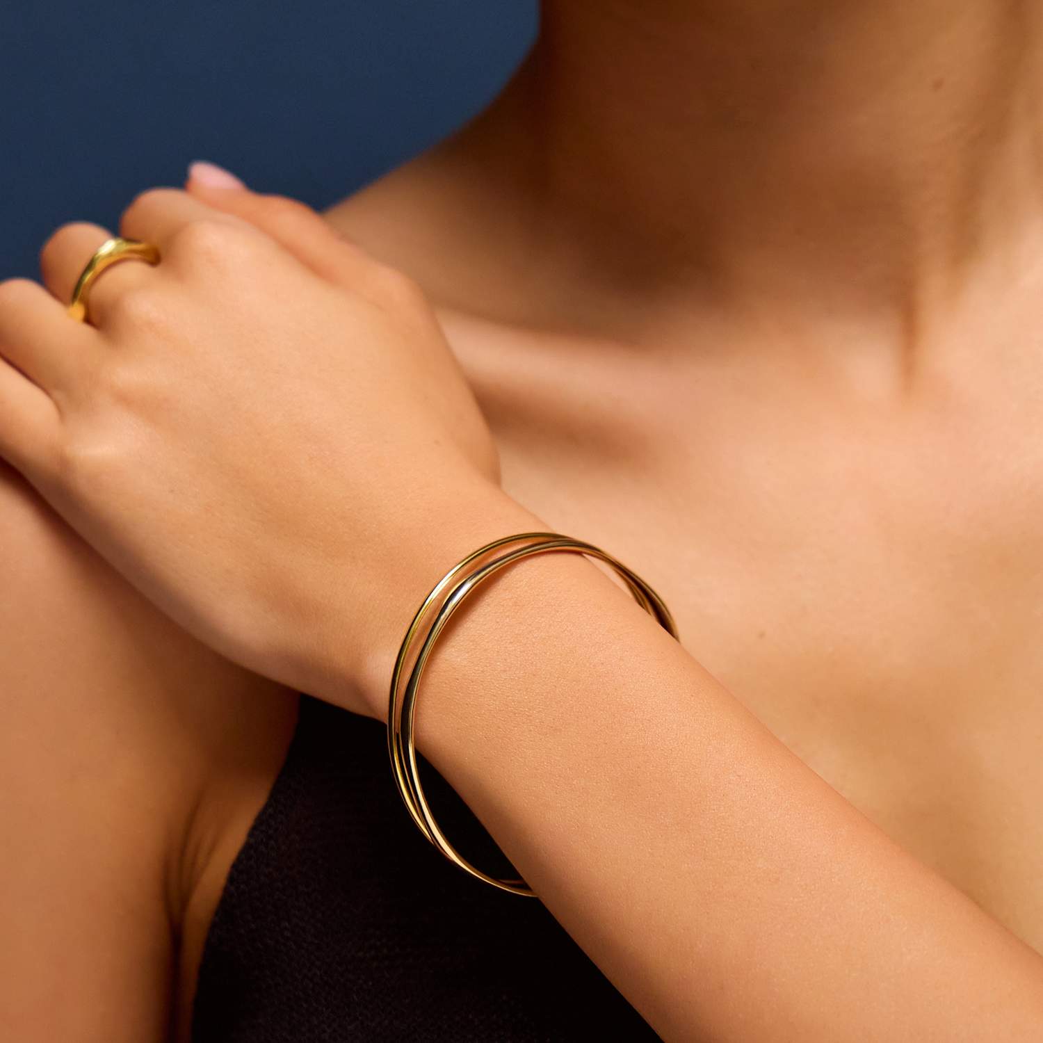 Accessorize Women's 2 Pack 14ct Gold Plated Bangles - Available at M&S