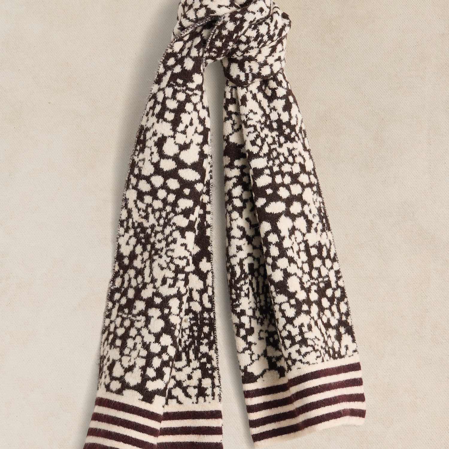 White Stuff Women's Jacquard Animal Scarf - Brown Mix - Available at M&S