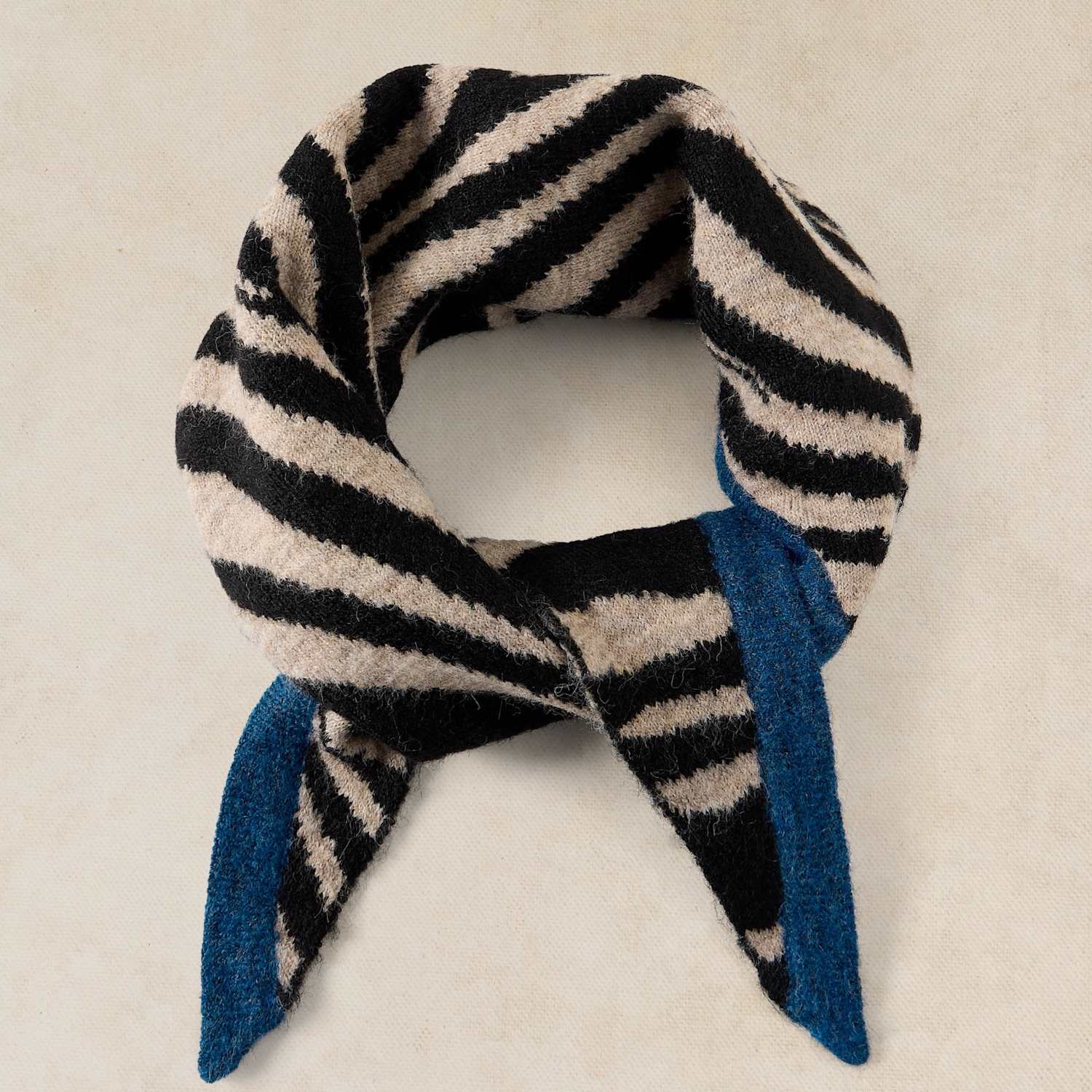 White Stuff Women's Jacquard Animal Print Triangle Scarf - Black Mix - Available at M&S