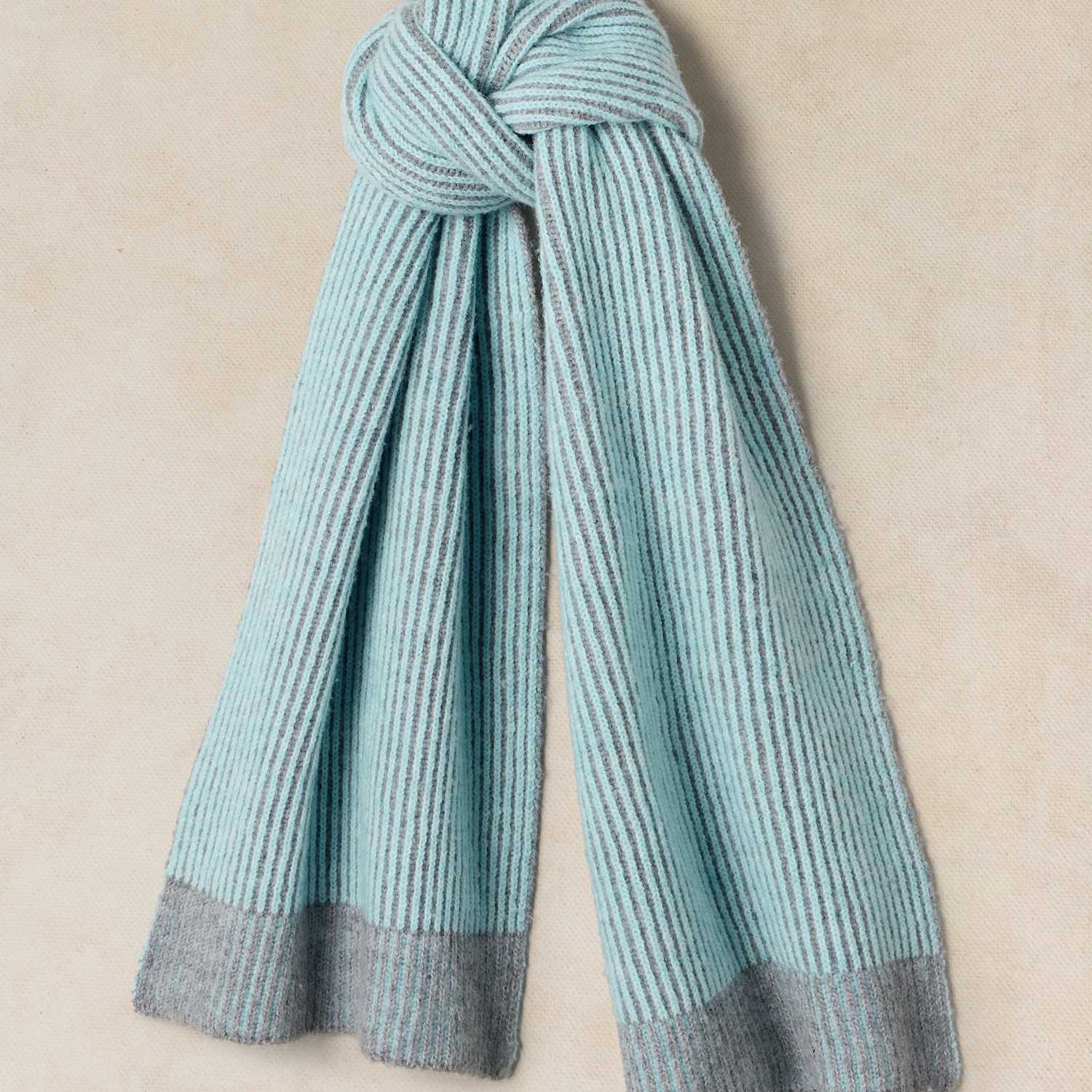 White Stuff Women's Two Tone Ribbed Knit Scarf - Grey Mix - Available at M&S