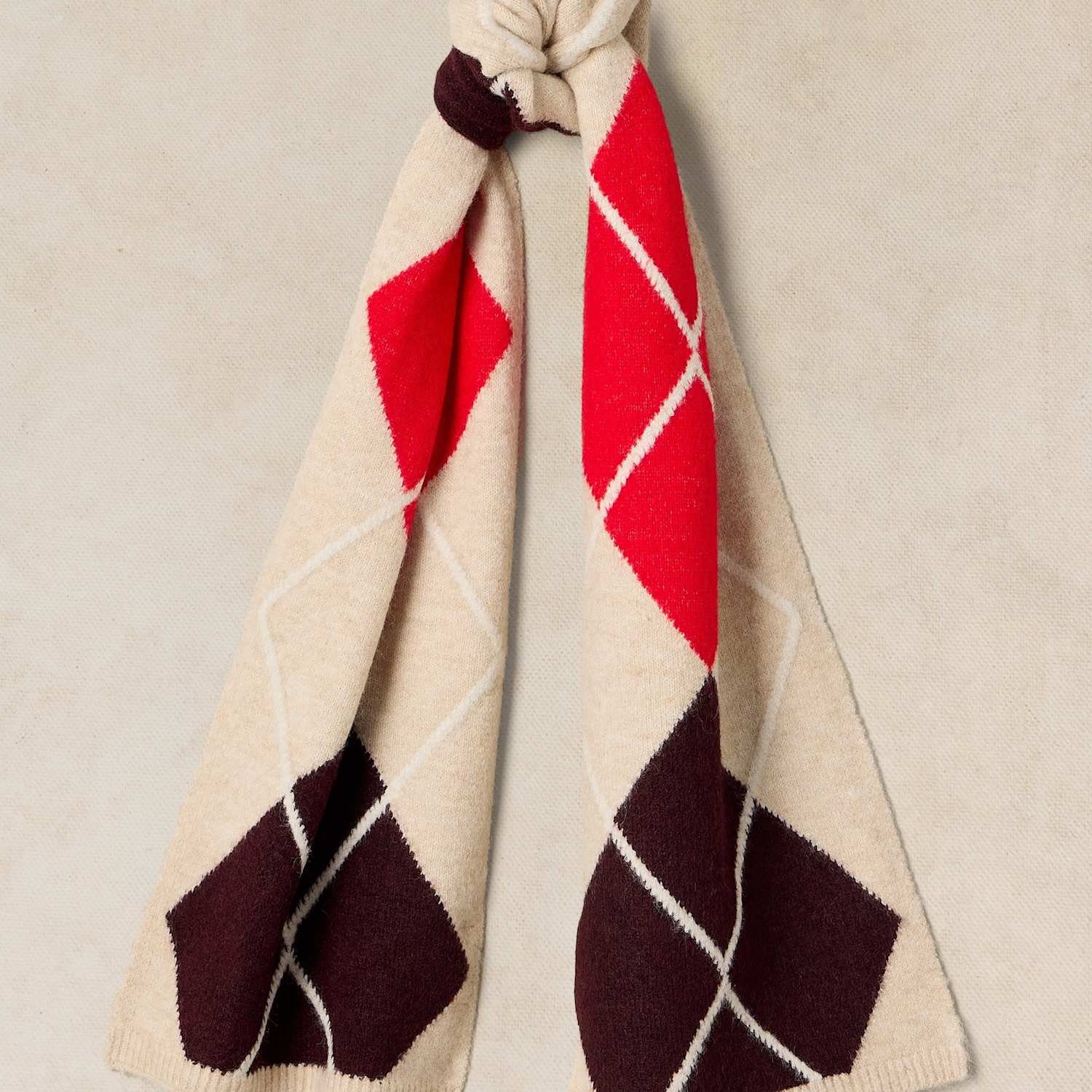 White Stuff Women's Argyle Scarf - Natural Mix - Available at M&S