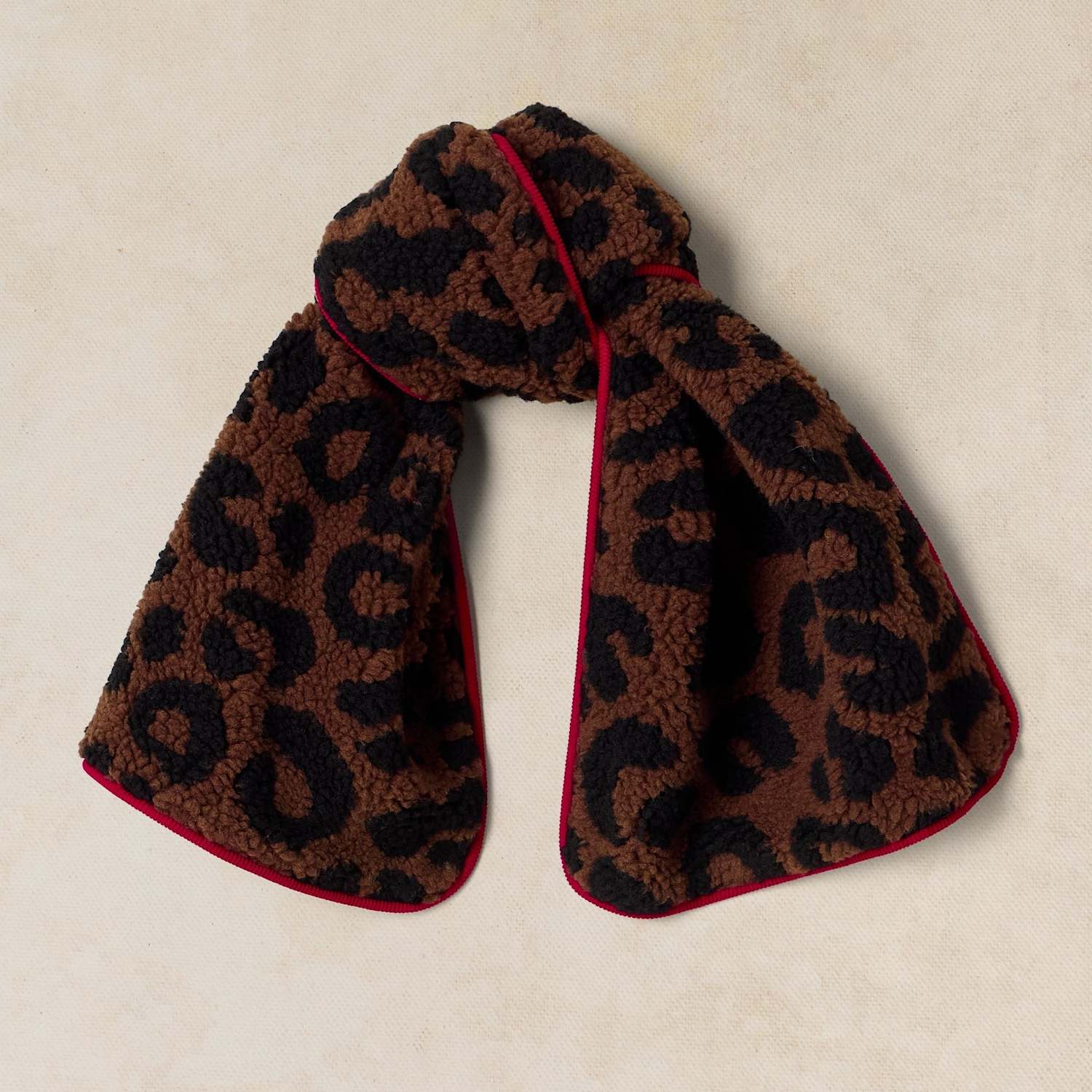 White Stuff Women's Borg Leopard Print Scarf - Natural Mix - Available at M&S