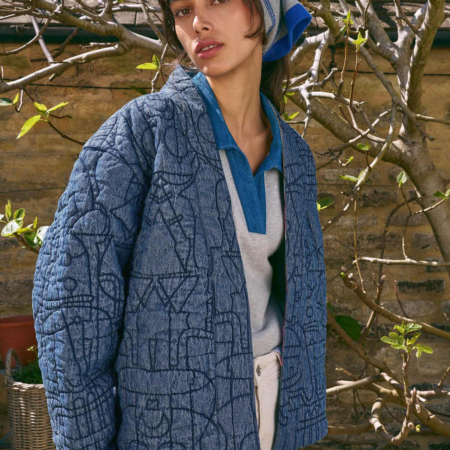 White Stuff Women's Elodie Pure Cotton Reversible Jacket - Medium - Blue Mix - Available at M&S