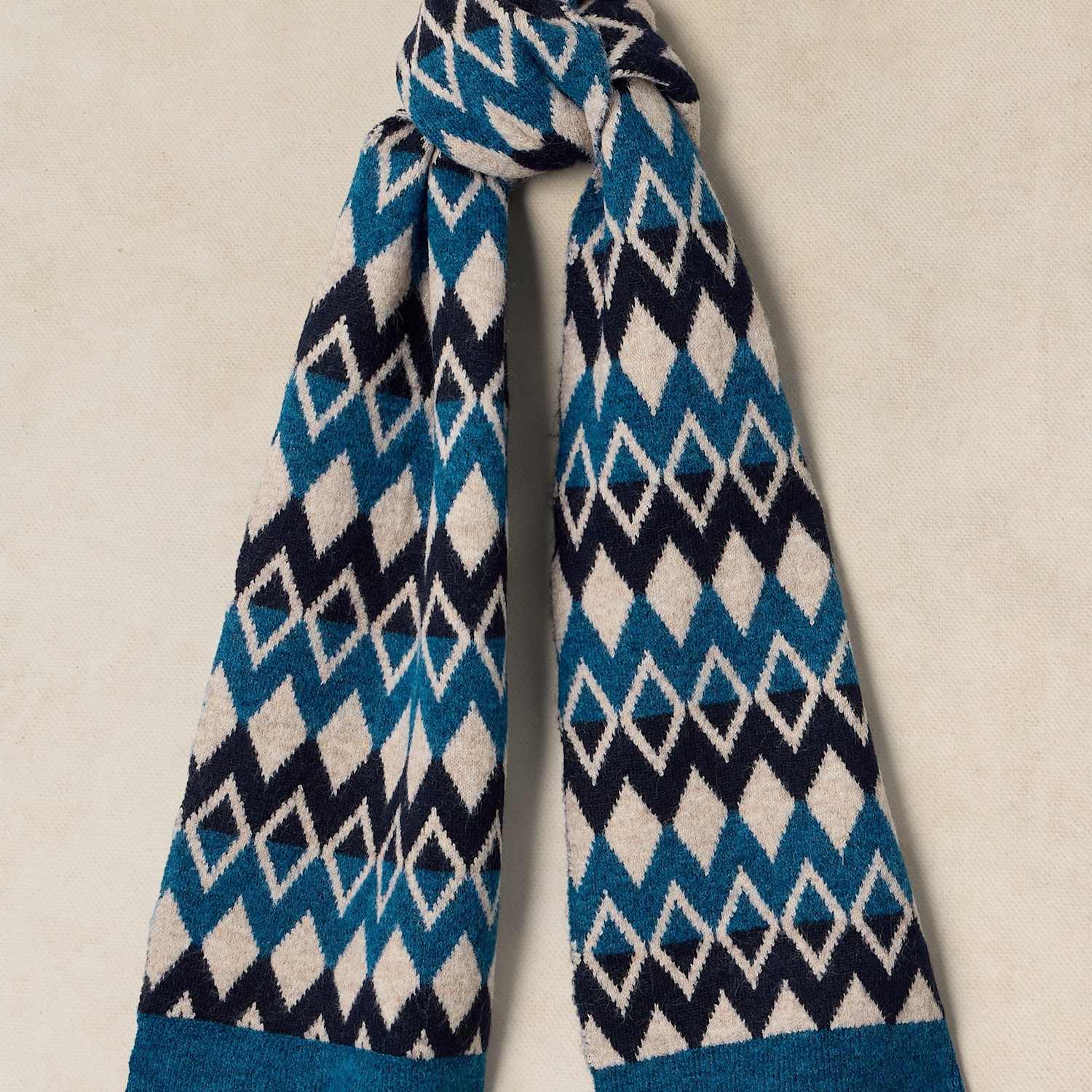 White Stuff Women's Geometric Scarf - Blue Mix - Available at M&S