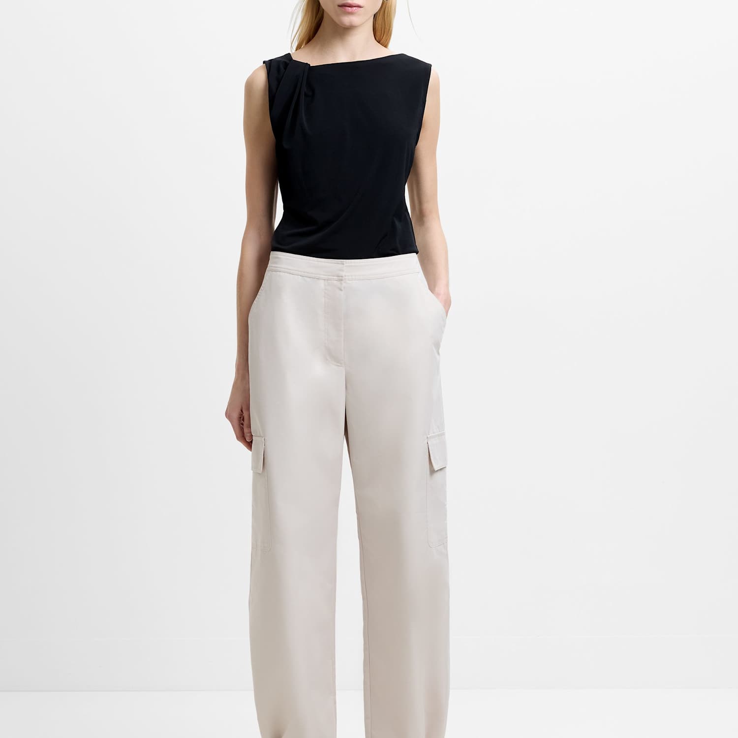 French Connection Women's Cotton Rich Relaxed Fit Cargo Trousers - 16 - Beige - Available at M&S