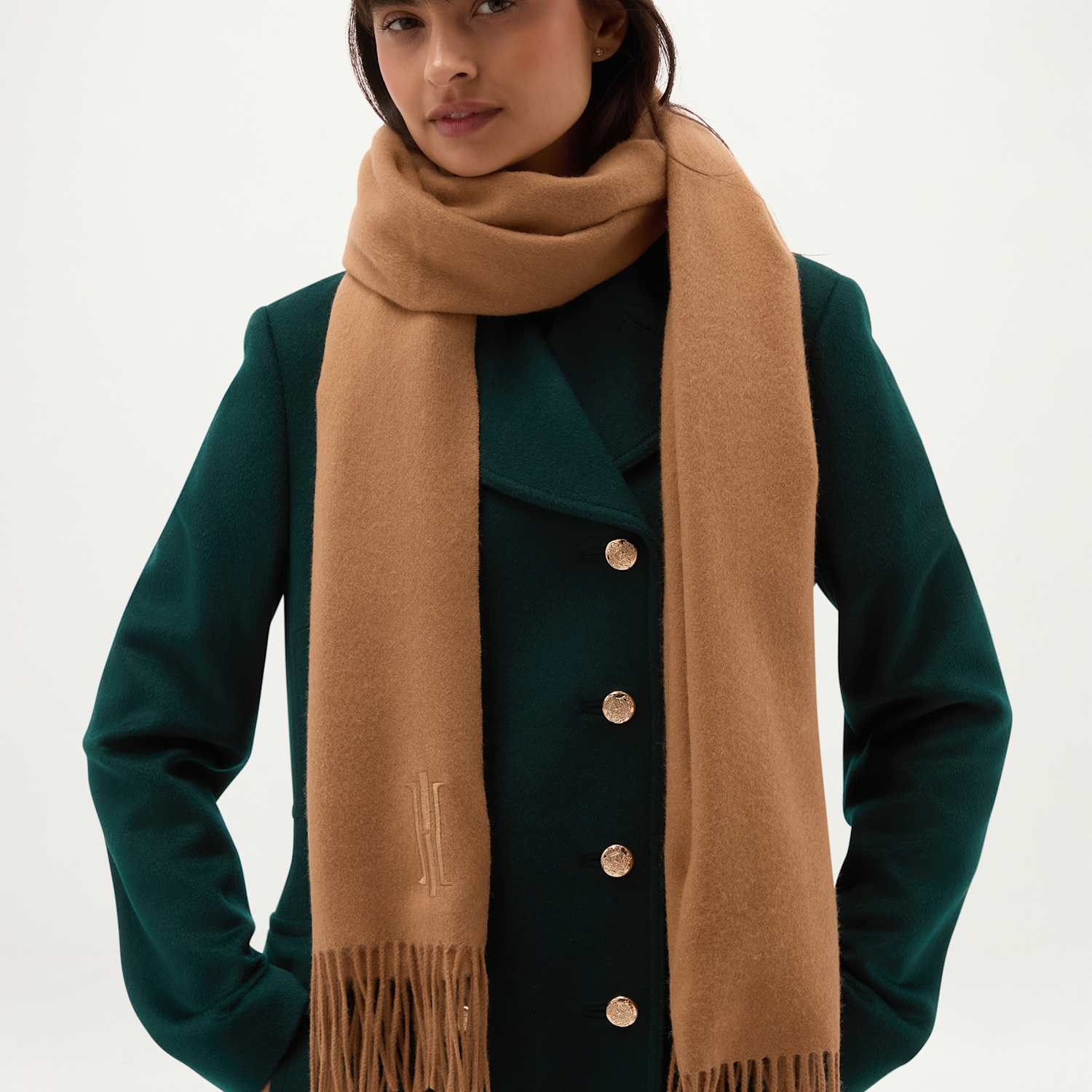 Hobbs Women's Pure Wool Tassel Scarf - Beige Mix - Available at M&S