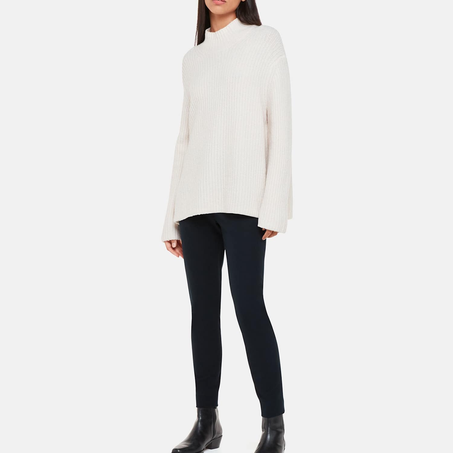 Whistles Women's Cotton Rich Skinny Ankle Grazer Trousers - 16 - Navy - Available at M&S