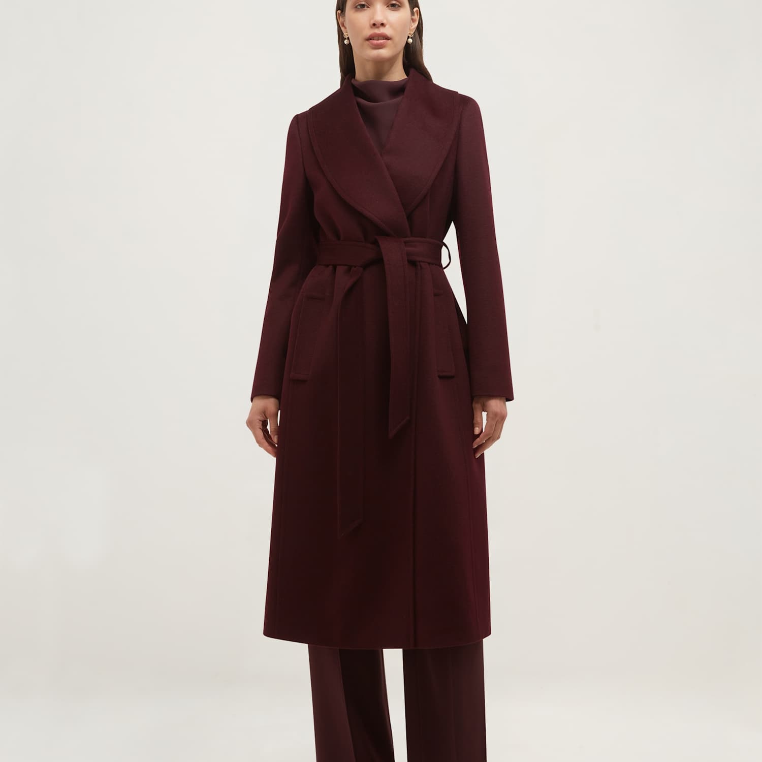 Hobbs Women's Pure Wool Wrap Coat - 12 - Purple - Available at M&S