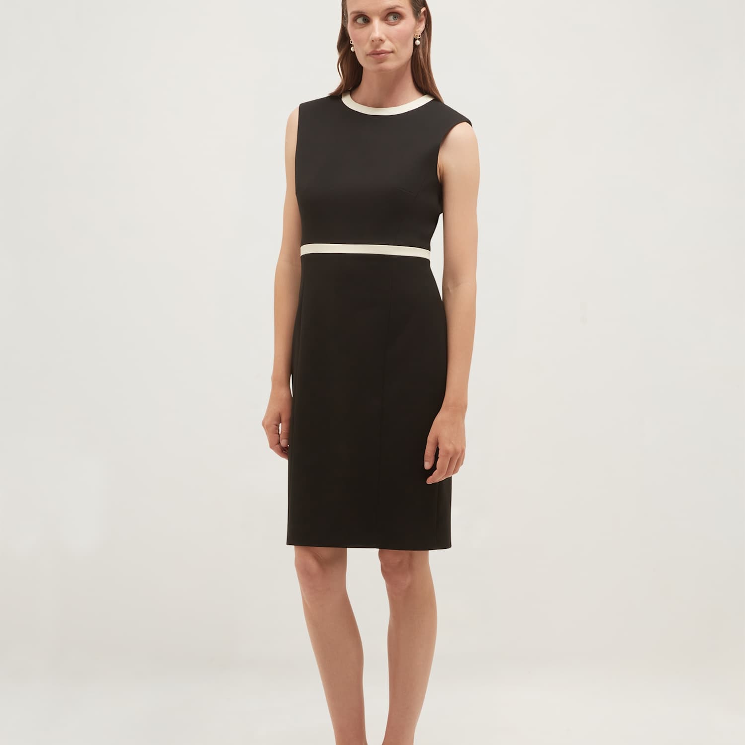 Hobbs Women's Colour Block Knee Length Shift Dress - 14 - Black Mix - Available at M&S