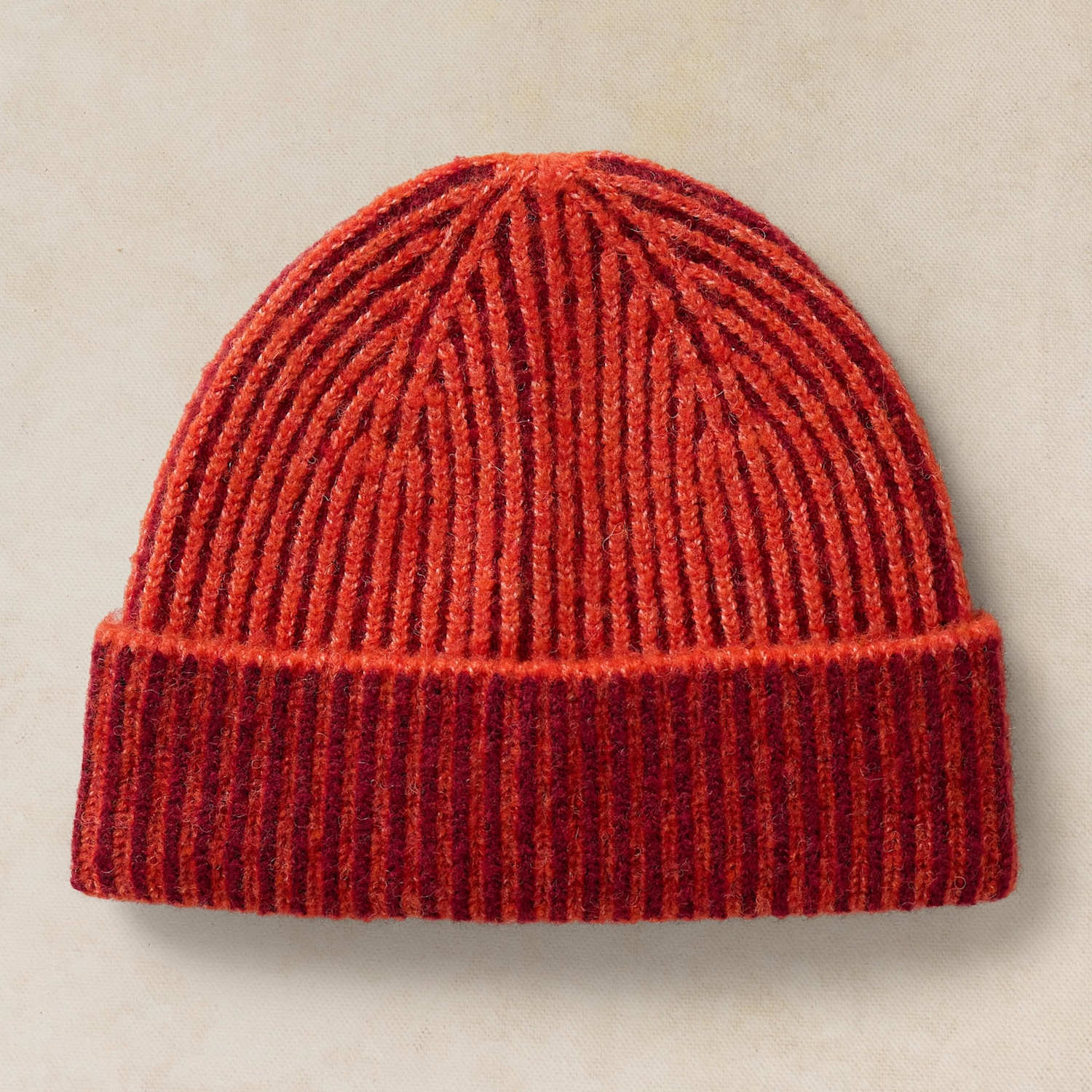 White Stuff Women's Two Tone Ribbed Beanie - Orange Mix - Available at M&S