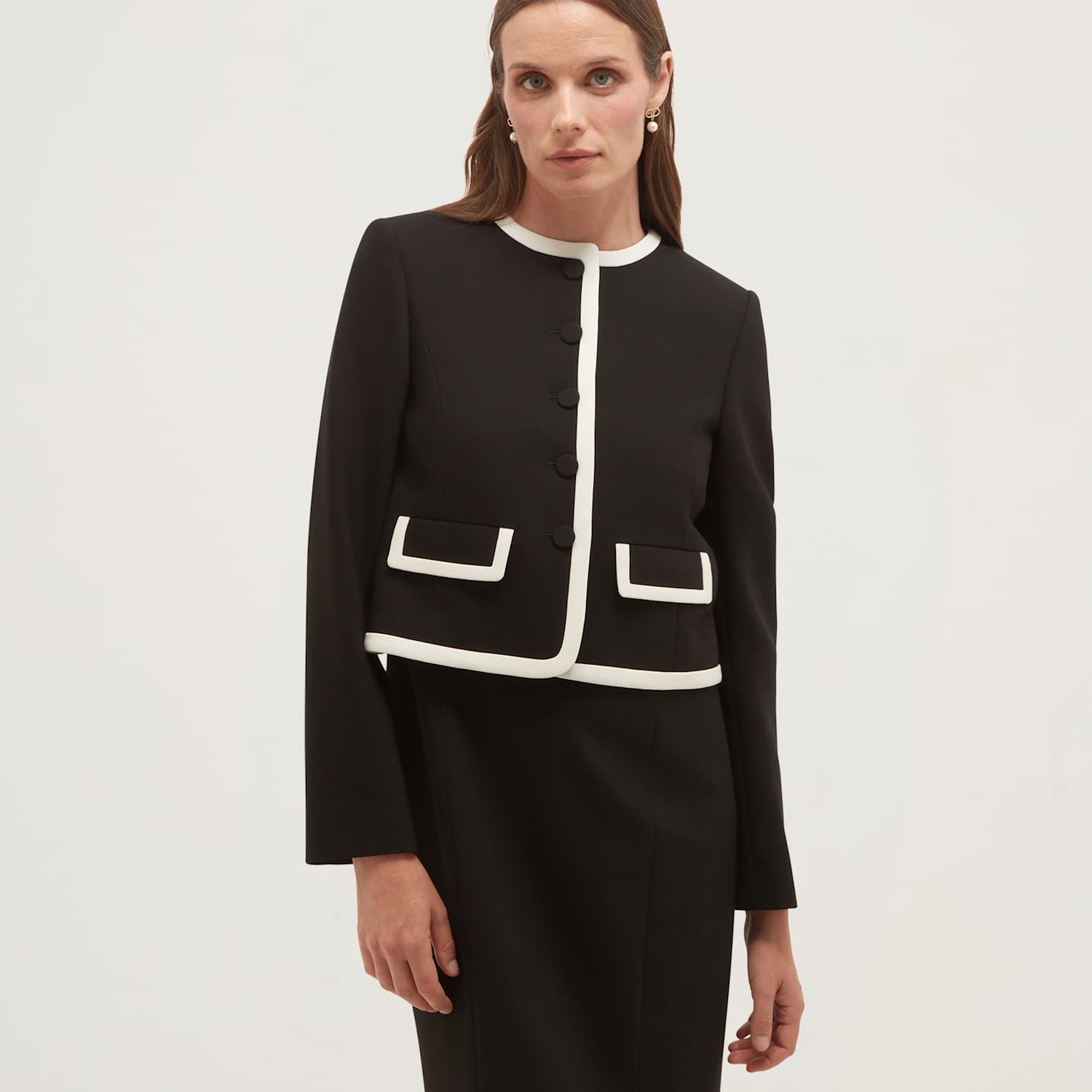 Hobbs Women's Short Jacket - 8 - Black Mix - Available at M&S