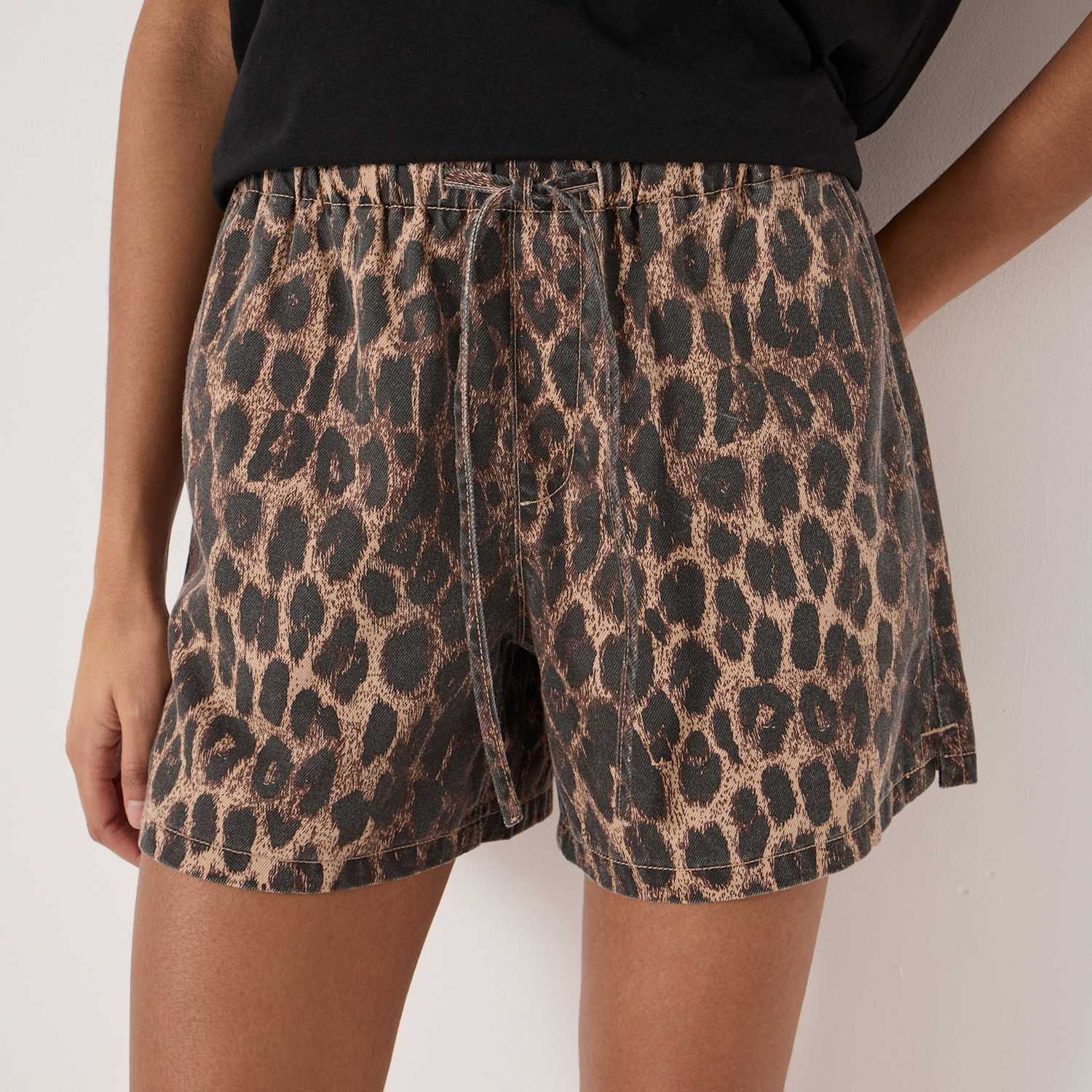 Hush Women's Cotton Blend Leopard Print Shorts - 10 - Brown Mix - Available at M&S