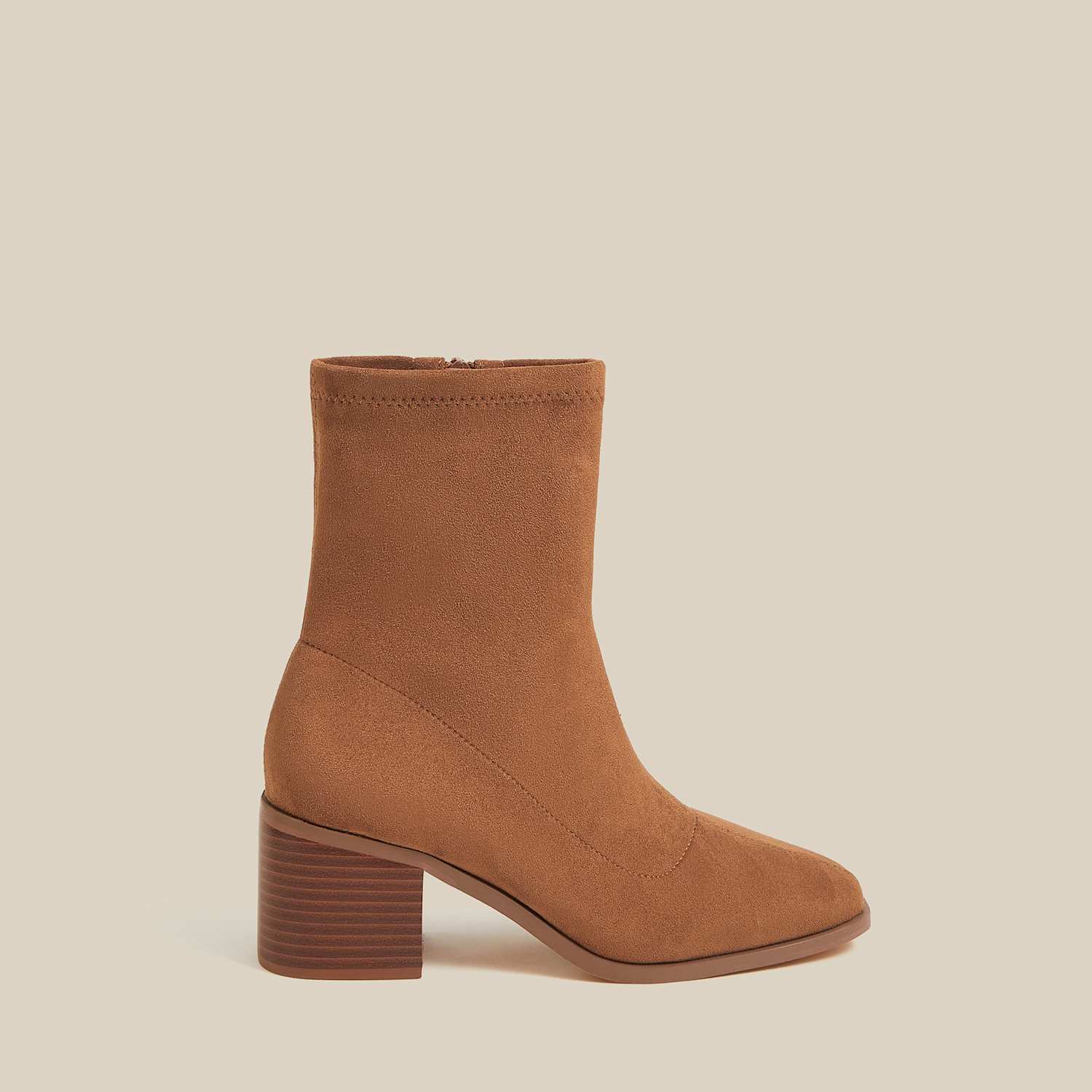 Monsoon Women's Block Heel Sock Boots - 6 - Tan - Available at M&S