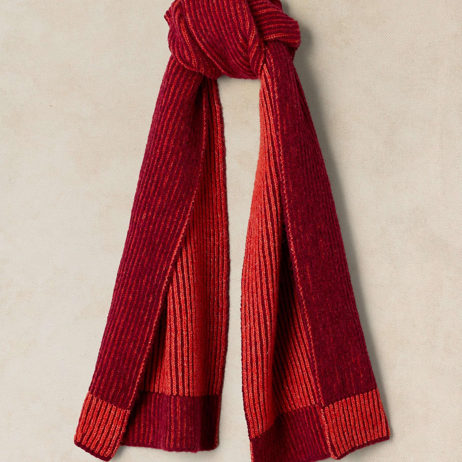 White Stuff Women's Two Tone Ribbed Scarf - Orange Mix - Available at M&S