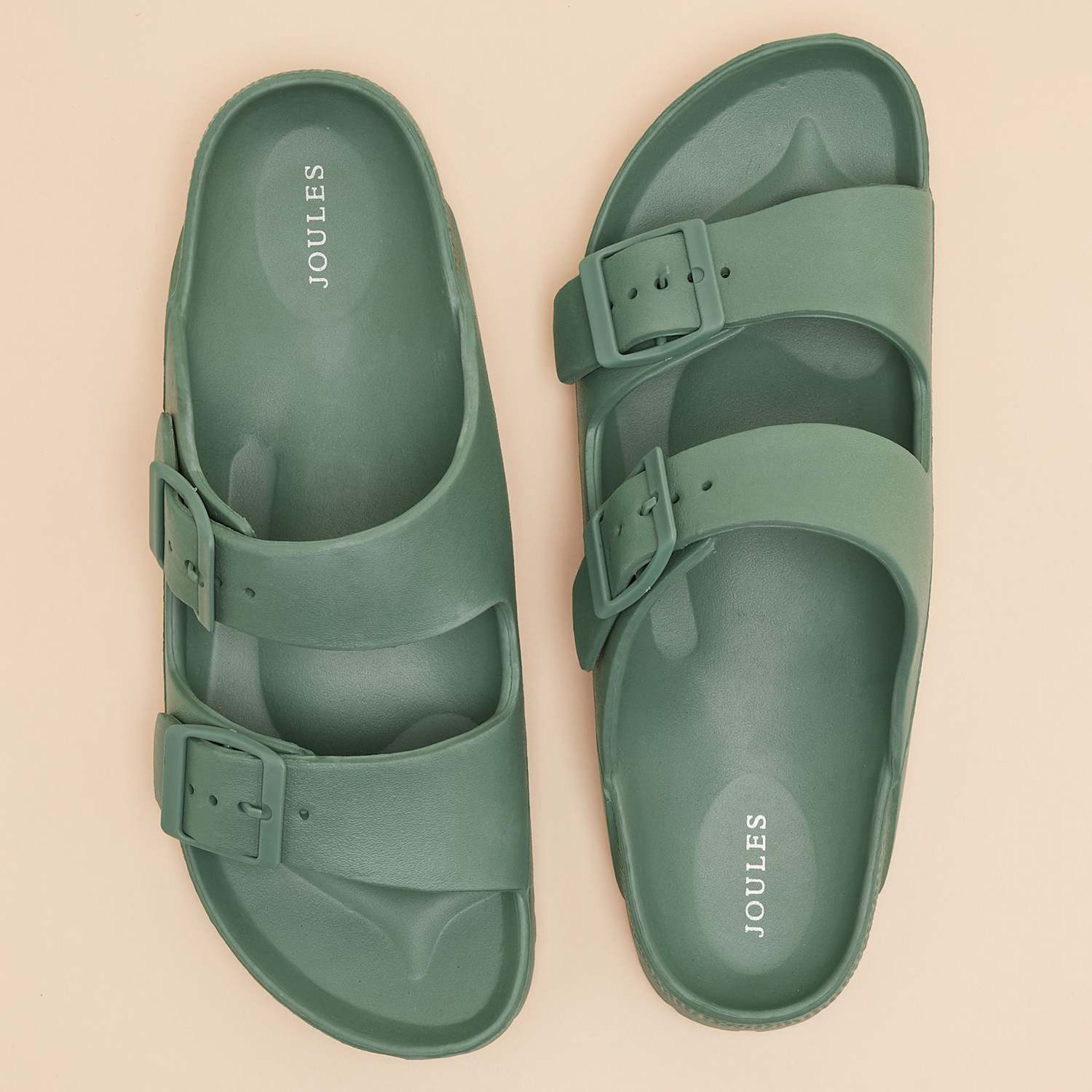 Joules Women's Buckle Strappy Flat Sandals - 4 - Green - Available at M&S