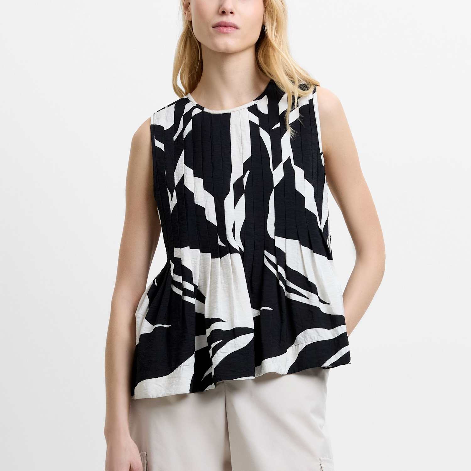 French Connection Women's Printed Top - Extra Small - Black Mix - Available at M&S