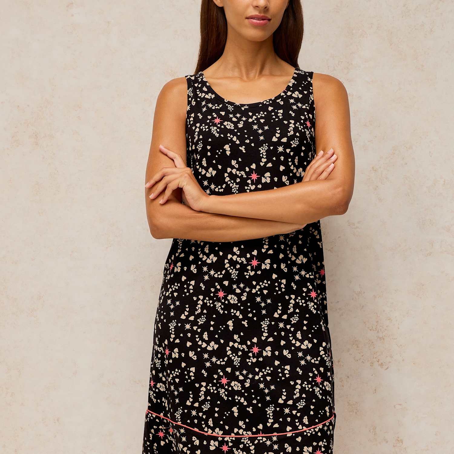 White Stuff Women's Cotton Blend Printed Nightshirt - Extra Large - Black Mix - Available at M&S
