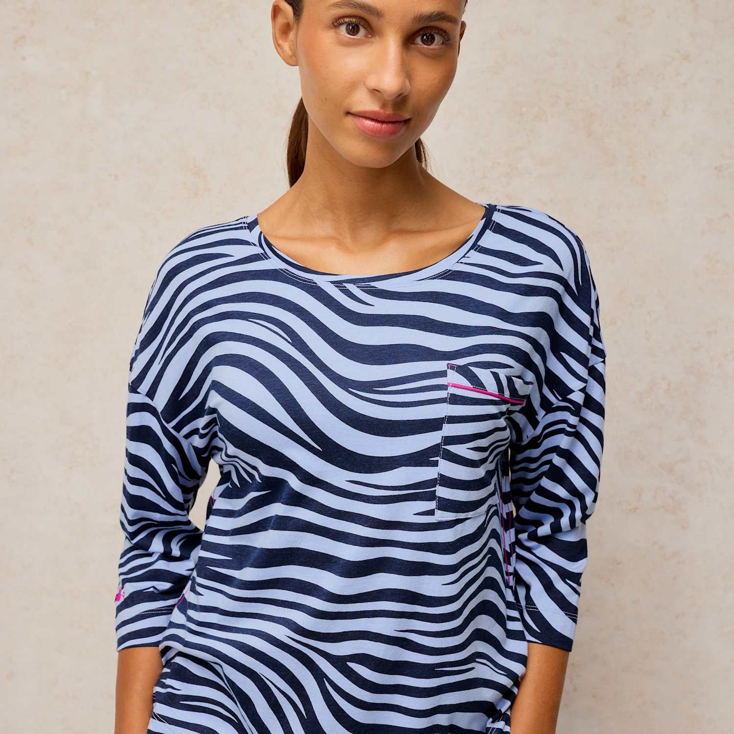 White Stuff Women's Cotton Rich Printed Boxy T-Shirt - Medium - Blue Mix - Available at M&S