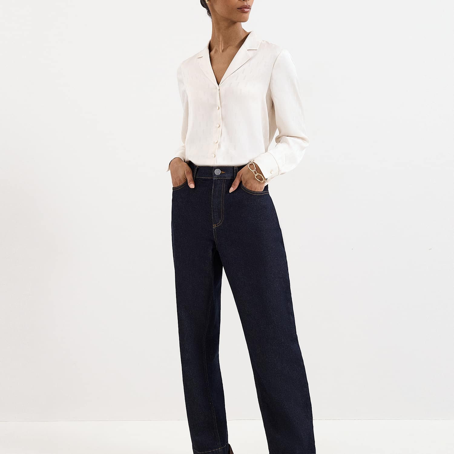 Phase Eight Women's Mid Rise Straight Leg Jeans - 10 - Indigo - Available at M&S