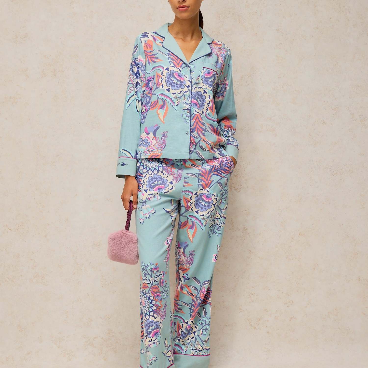 White Stuff Women's Cotton Rich Printed Pyjama Bottoms - Extra Large - Blue Mix - Available at M&S