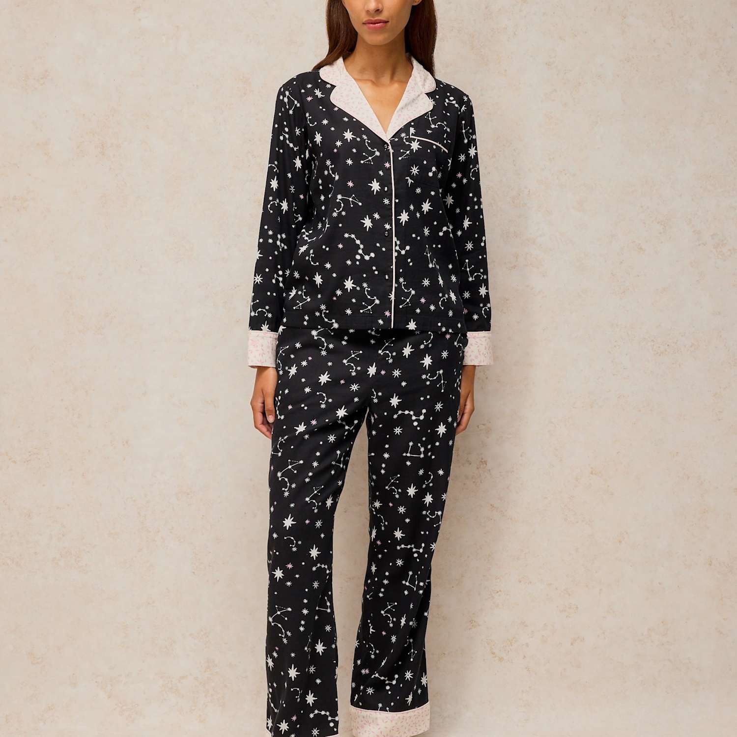 White Stuff Women's Cotton Rich Printed Pyjama Bottoms - Small - Black Mix - Available at M&S