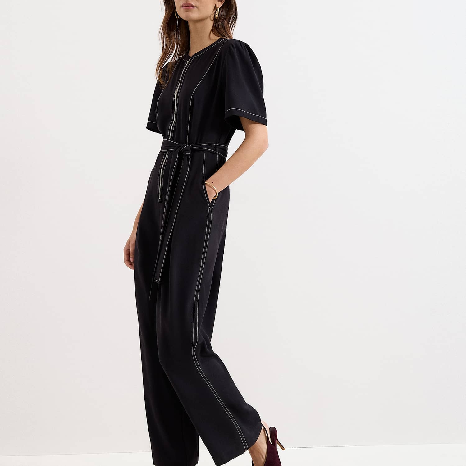 Phase Eight Women's Belted Jumpsuit - 14 - Black - Available at M&S