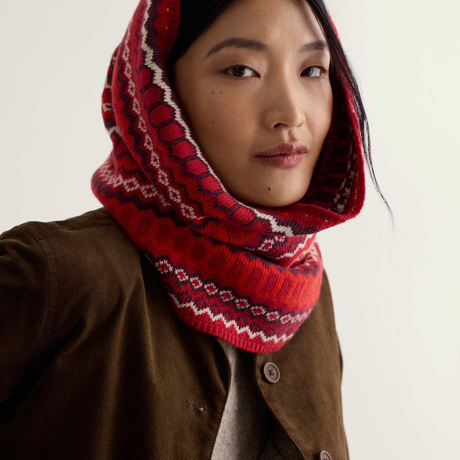 Seasalt Cornwall Women's Cotton Blend Fairisle Snood - Red Mix - Available at M&S