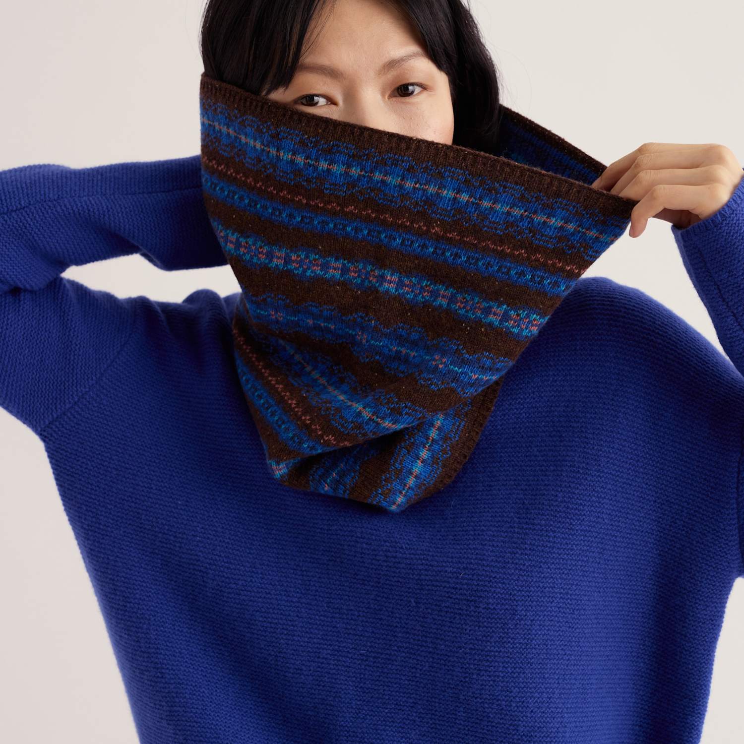Seasalt Cornwall Women's Cotton Blend Fairisle Snood - Blue Mix - Available at M&S