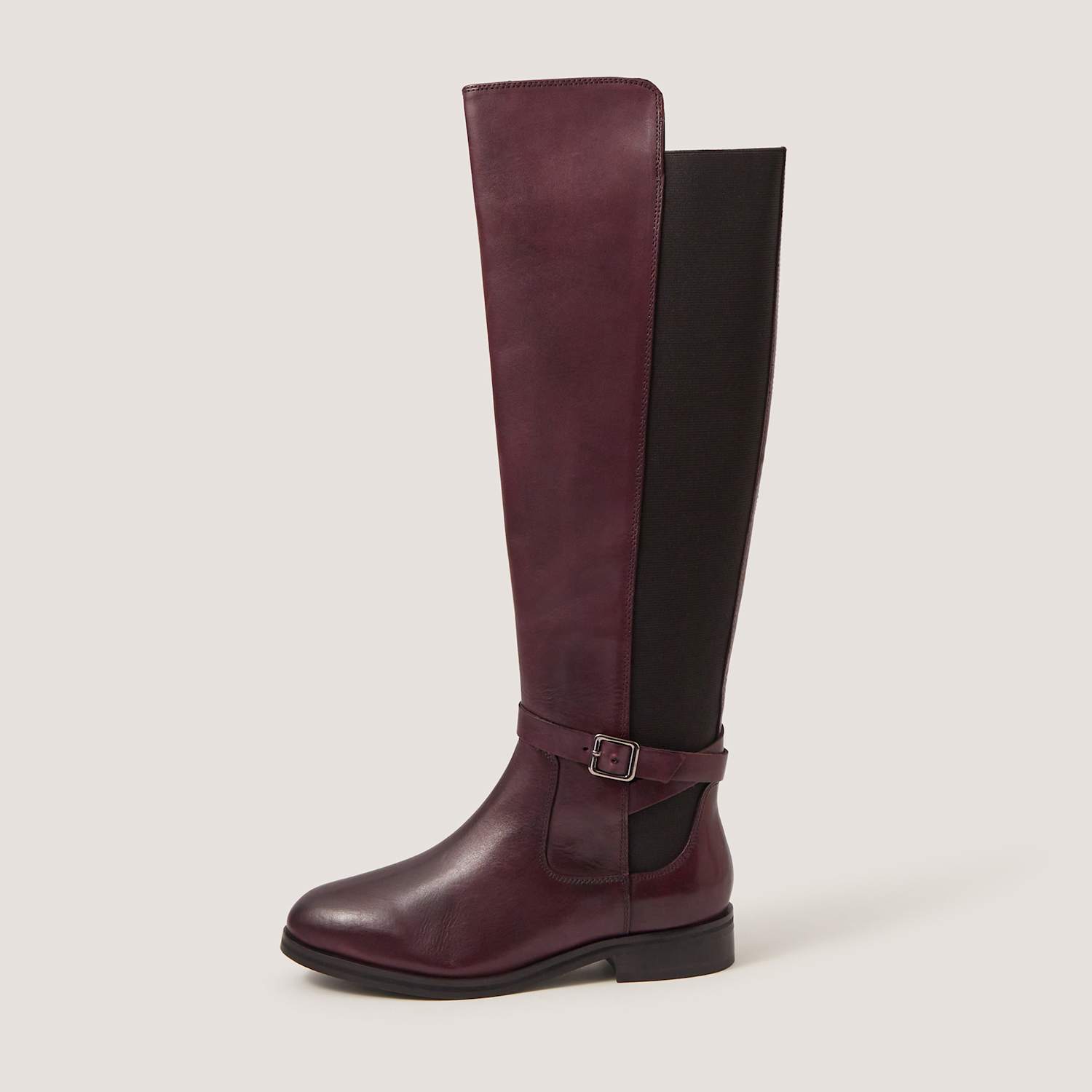 Monsoon Women's Leather Knee High Boots - 4 - Burgundy - Available at M&S