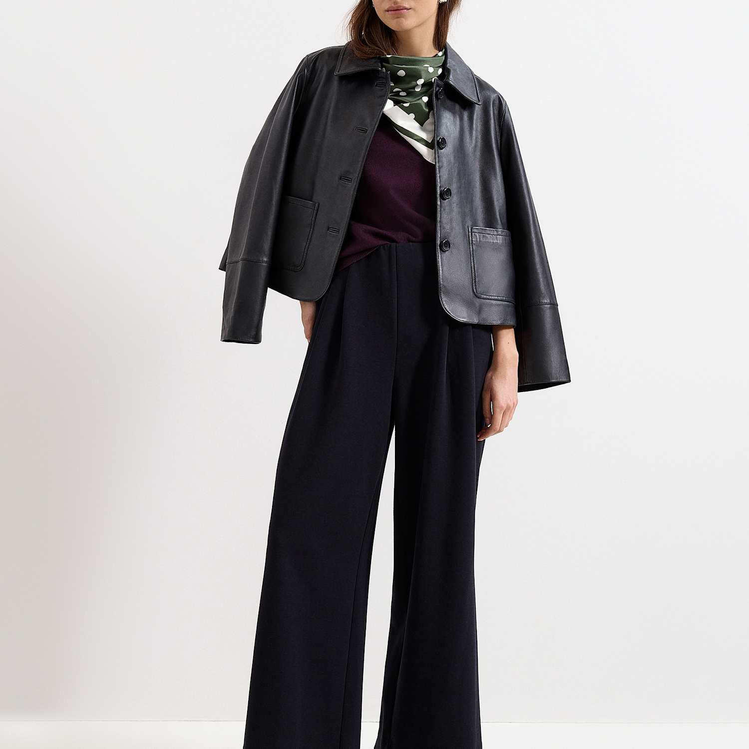 Phase Eight Women's Ponte Wide Leg Trousers - 16 - Black - Available at M&S