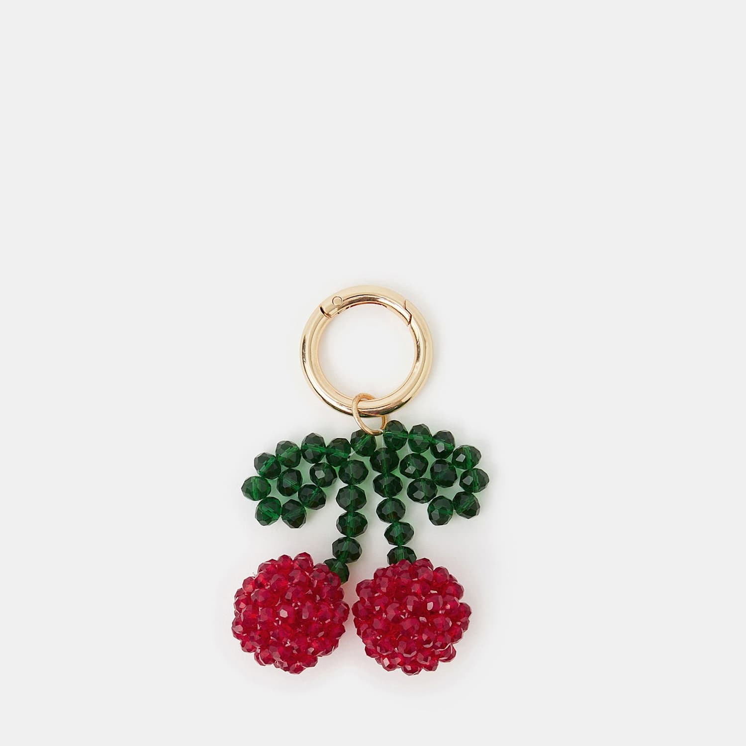 Accessorize Women's Beaded Cherry Bag Charm Keyring - Red - Available at M&S