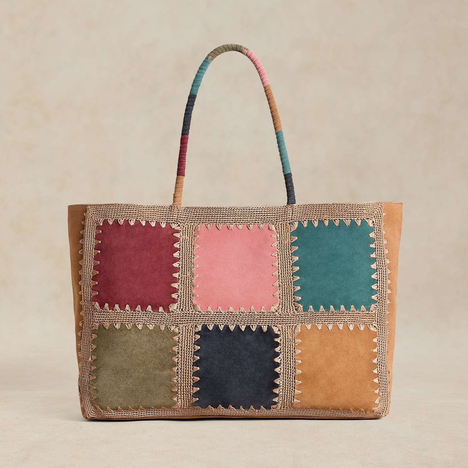 White Stuff Women's Leather Crochet Tote Bag - Natural Mix - Available at M&S
